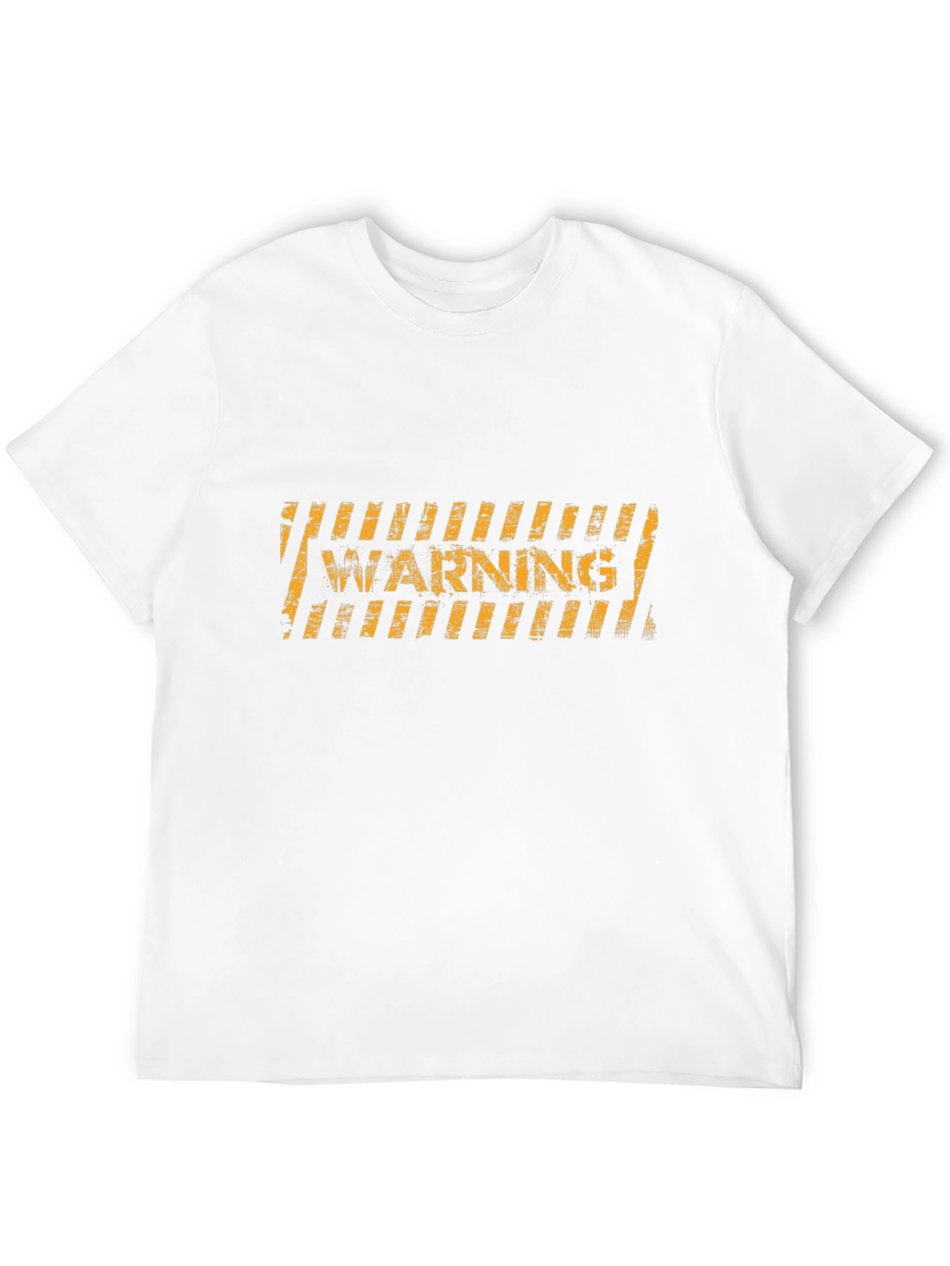 Warning Stripes Graphic Black T-Shirt