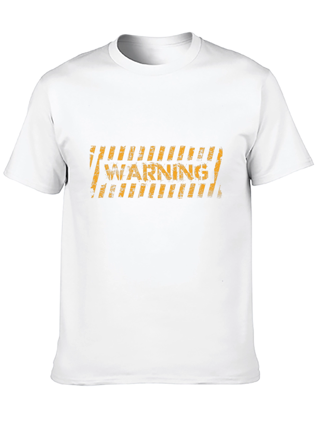 Warning Stripes Graphic Black T-Shirt