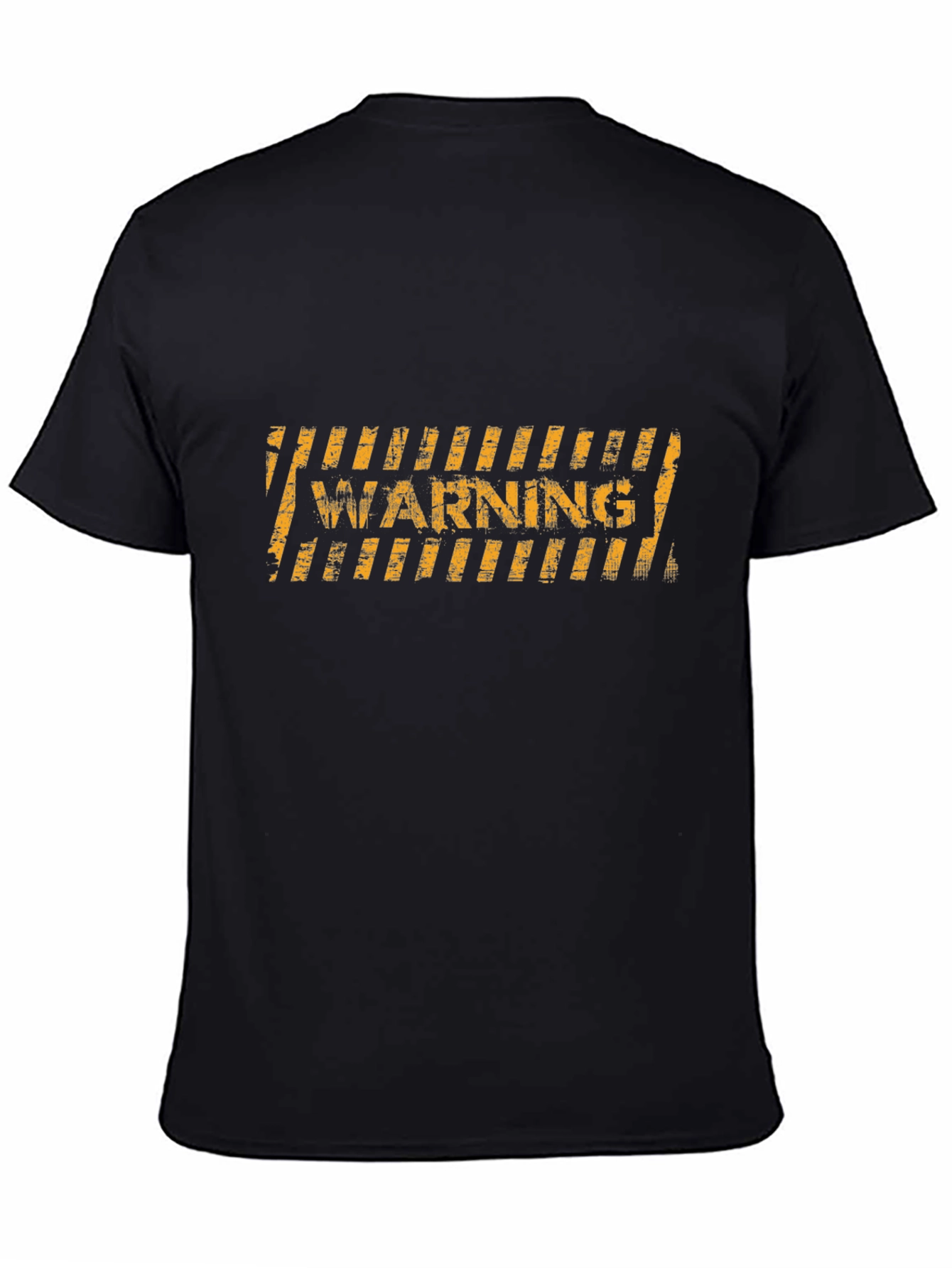 Warning Stripes Graphic Black T-Shirt