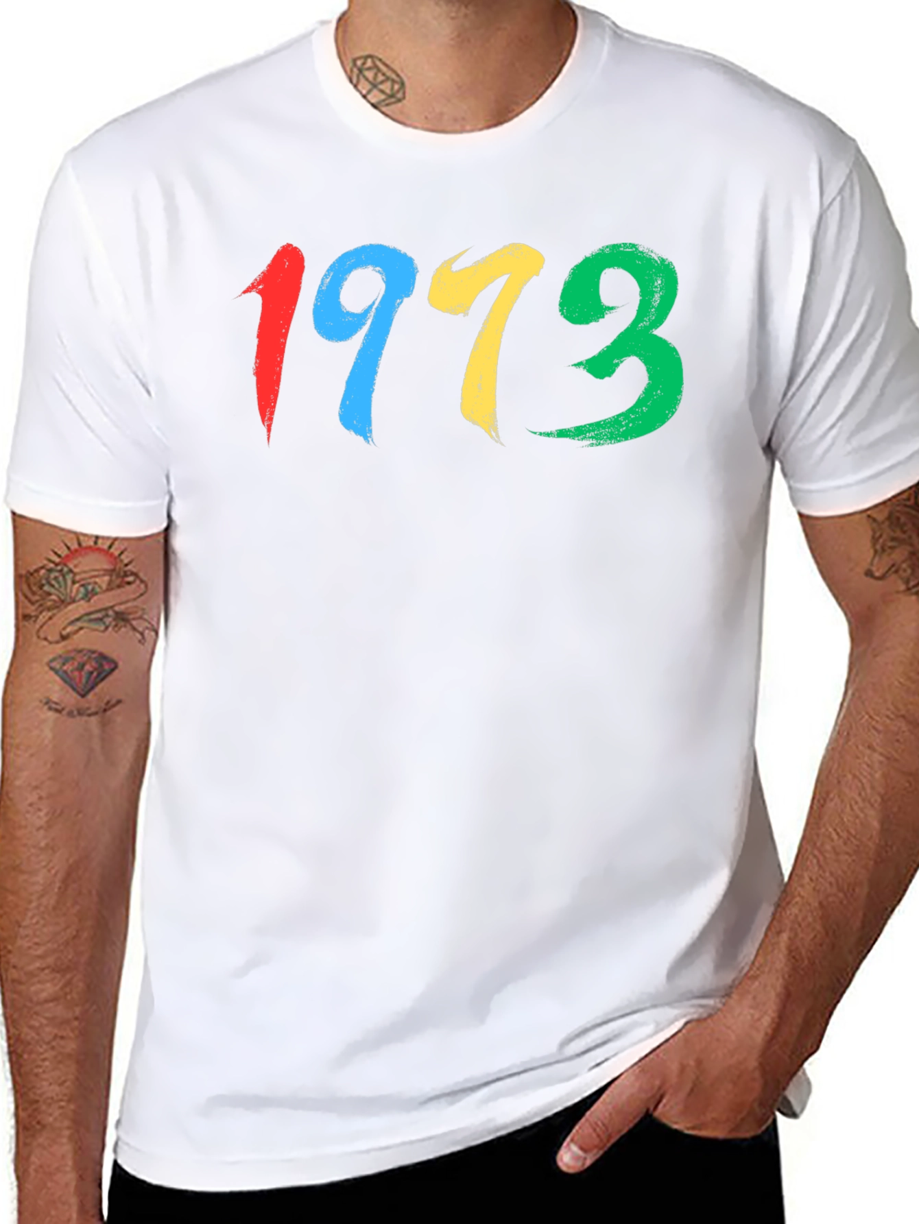 1973 Brush Stroke Graphic Tee - Retro Cool