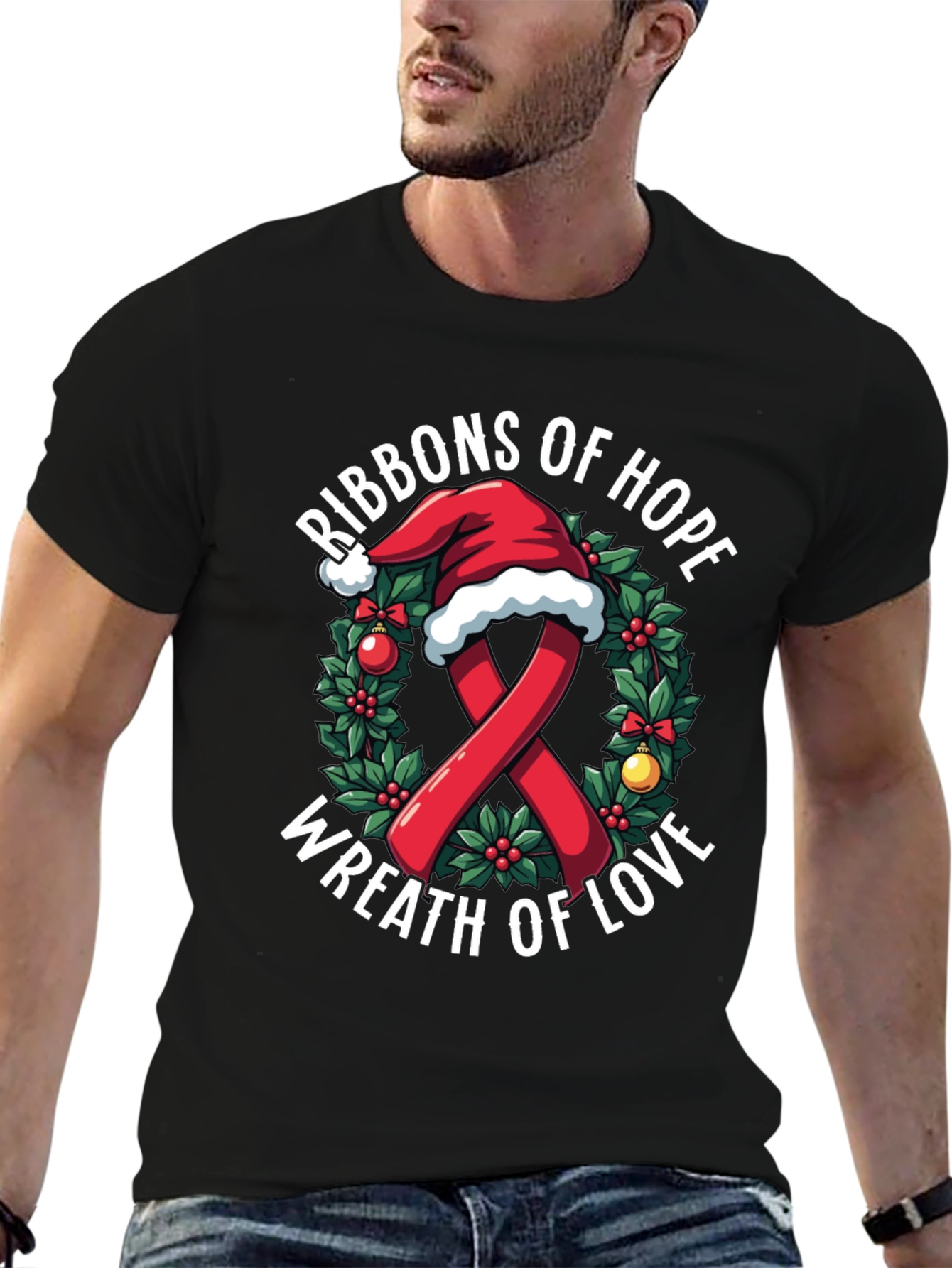 Ribbons of Hope Christmas T-Shirt