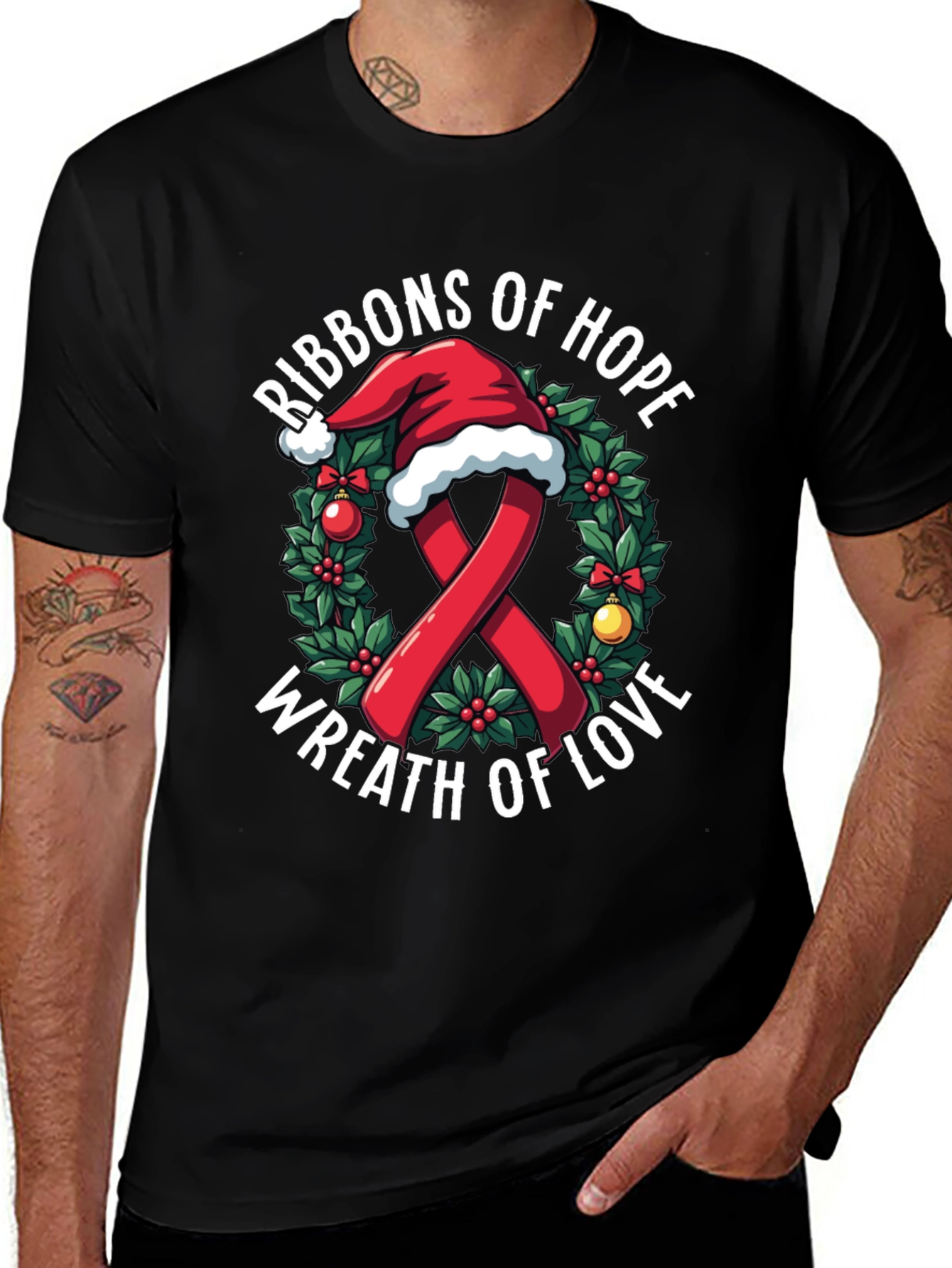 Ribbons of Hope Christmas T-Shirt