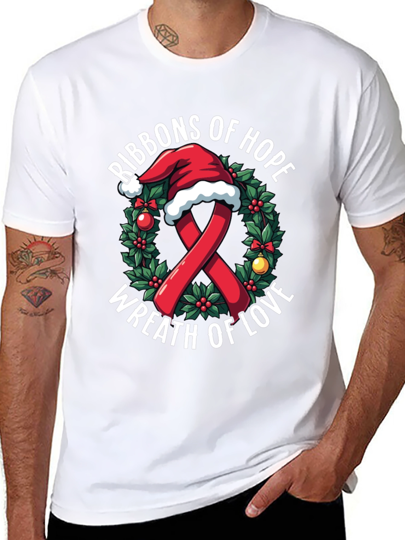 Ribbons of Hope Christmas T-Shirt