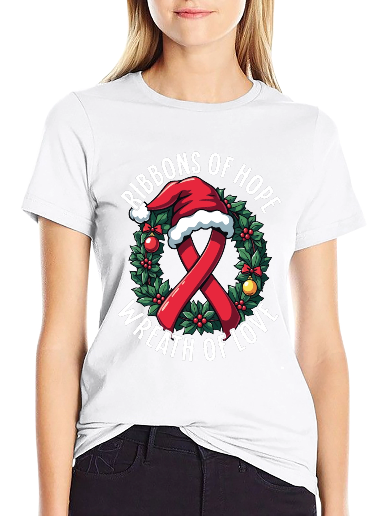 Ribbons of Hope Christmas T-Shirt