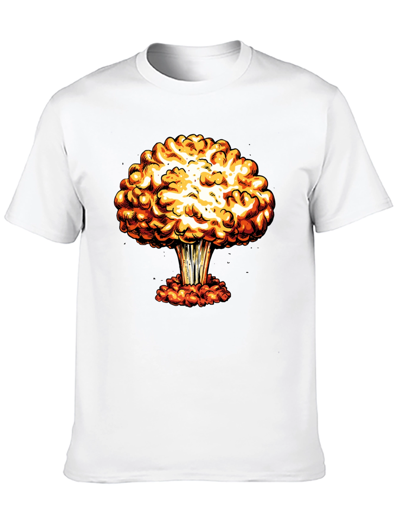 Mushroom Cloud Graphic Print Black T-Shirt