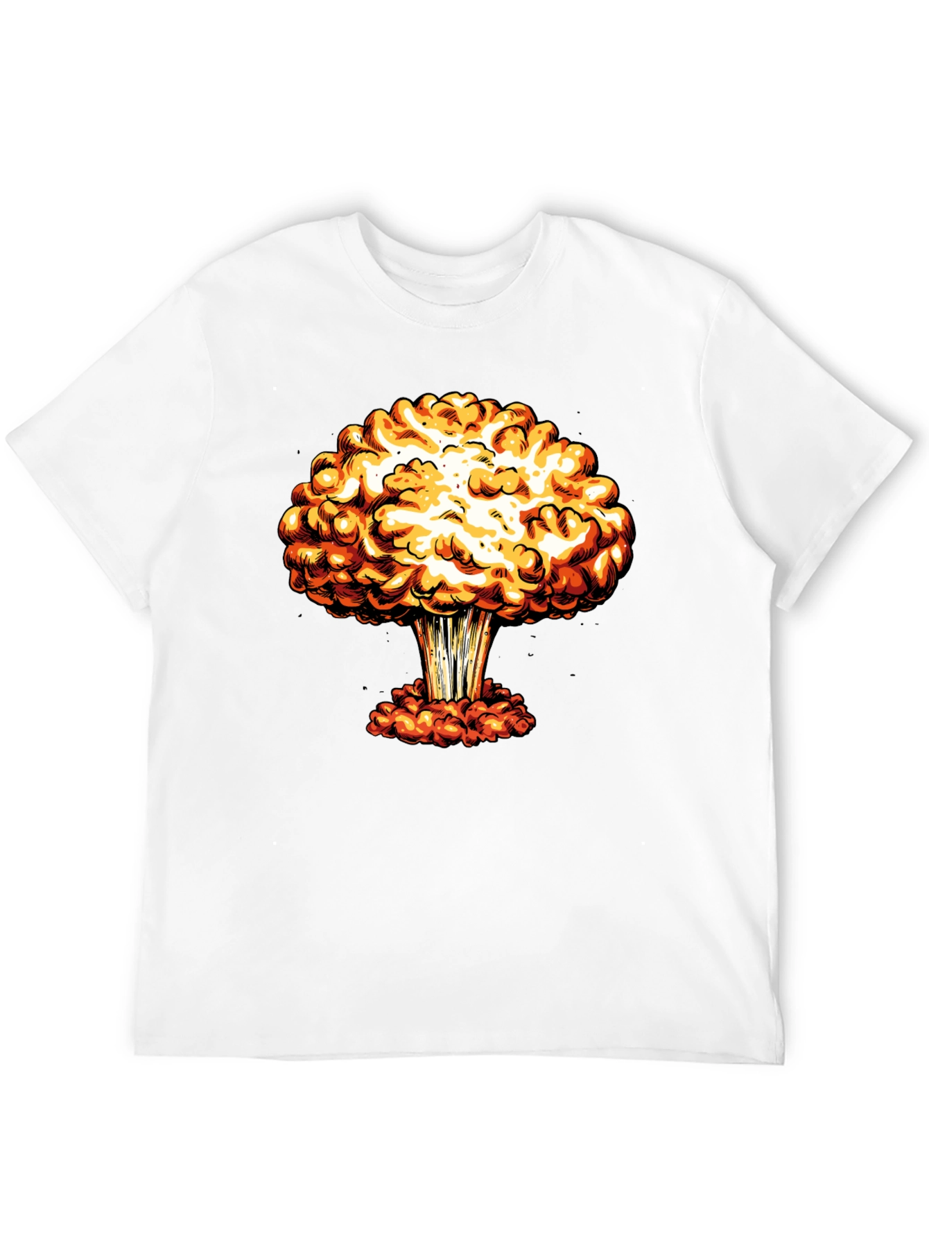 Mushroom Cloud Graphic Print Black T-Shirt