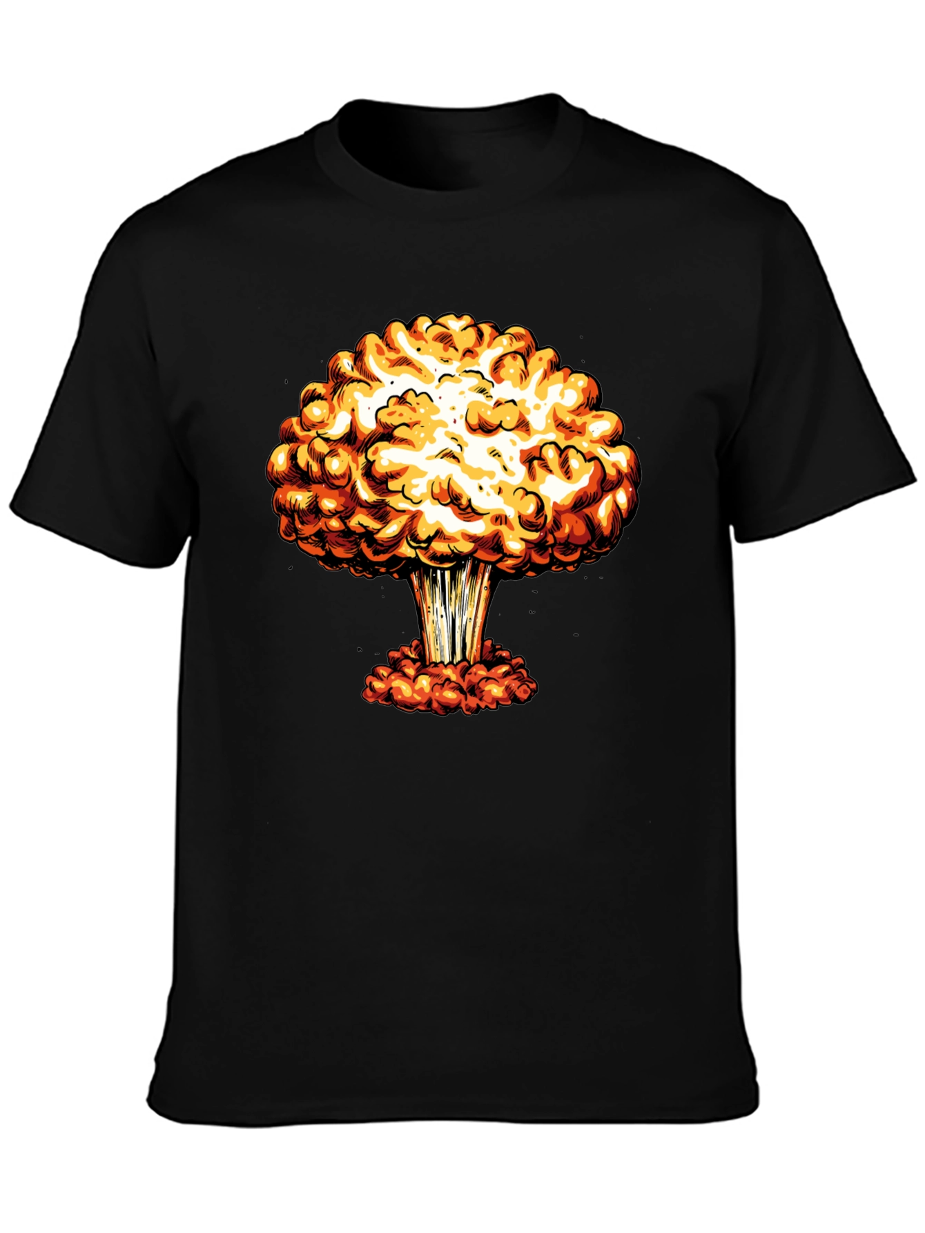 Mushroom Cloud Graphic Print Black T-Shirt