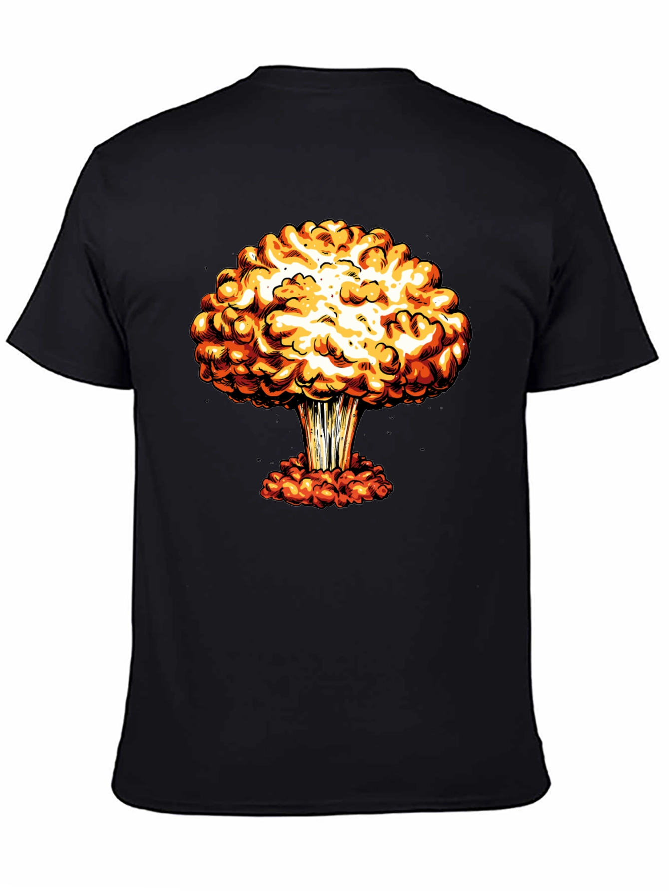 Mushroom Cloud Graphic Print Black T-Shirt
