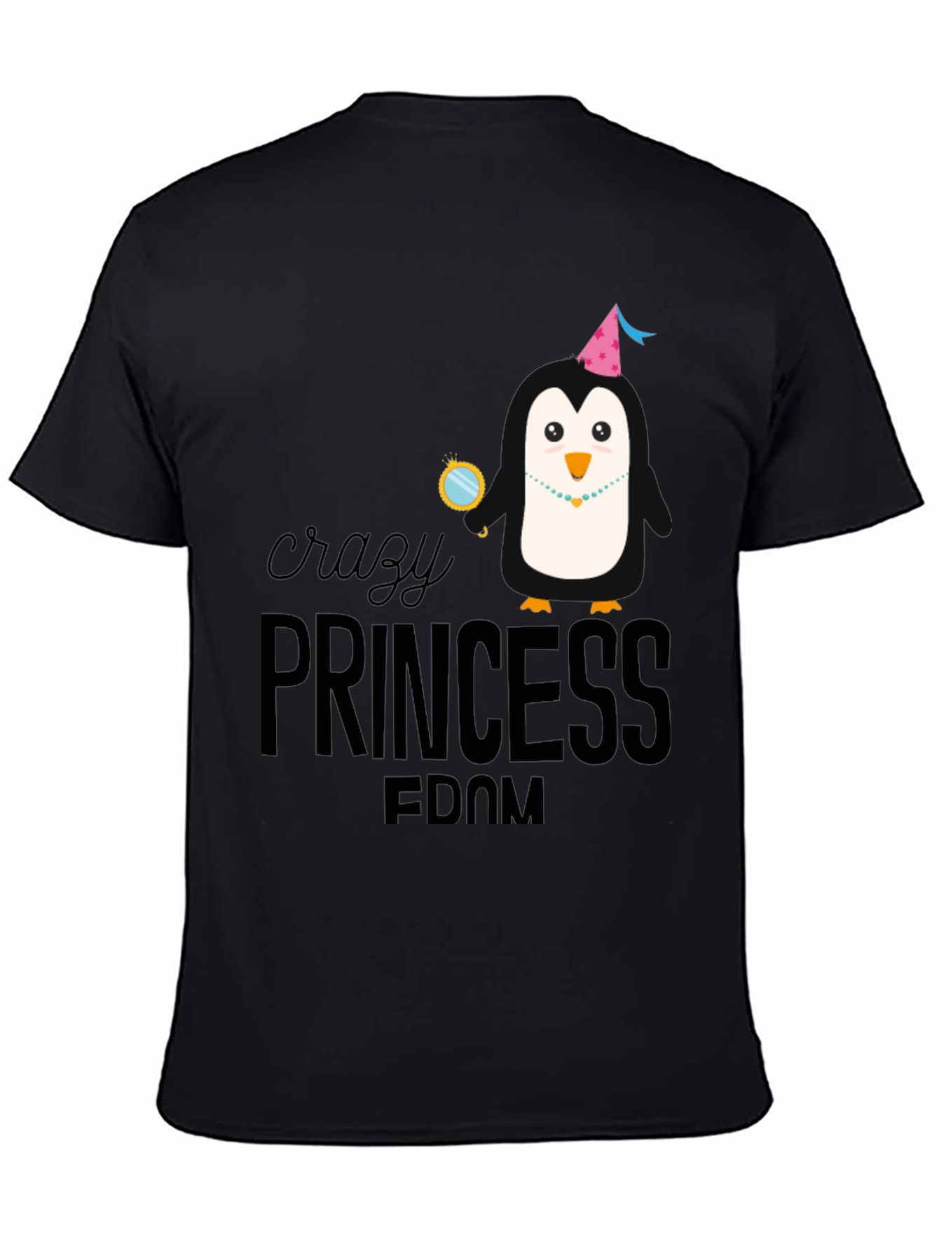 Crazy Princess Penguin Graphic T-Shirt