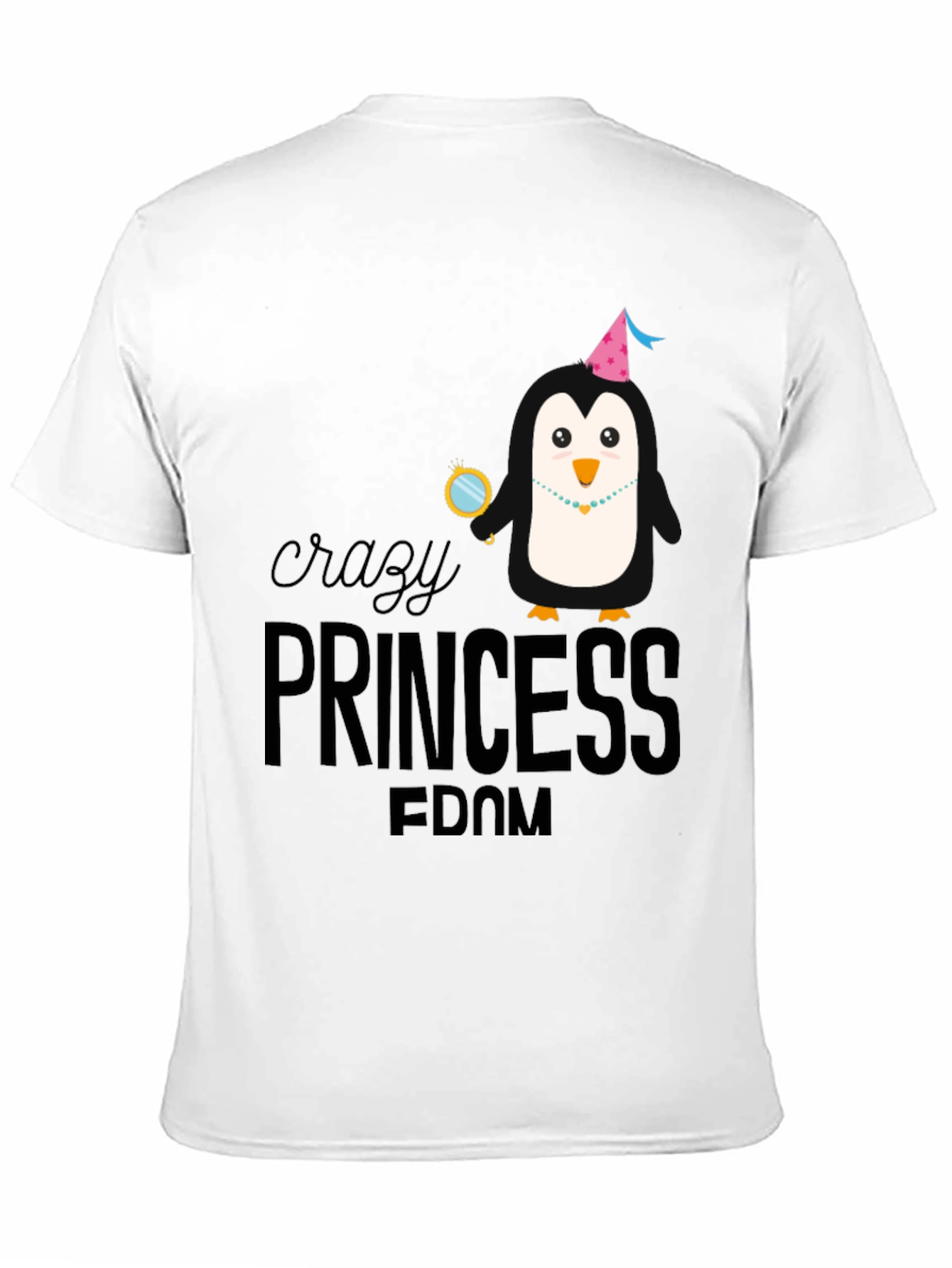 Crazy Princess Penguin Graphic T-Shirt