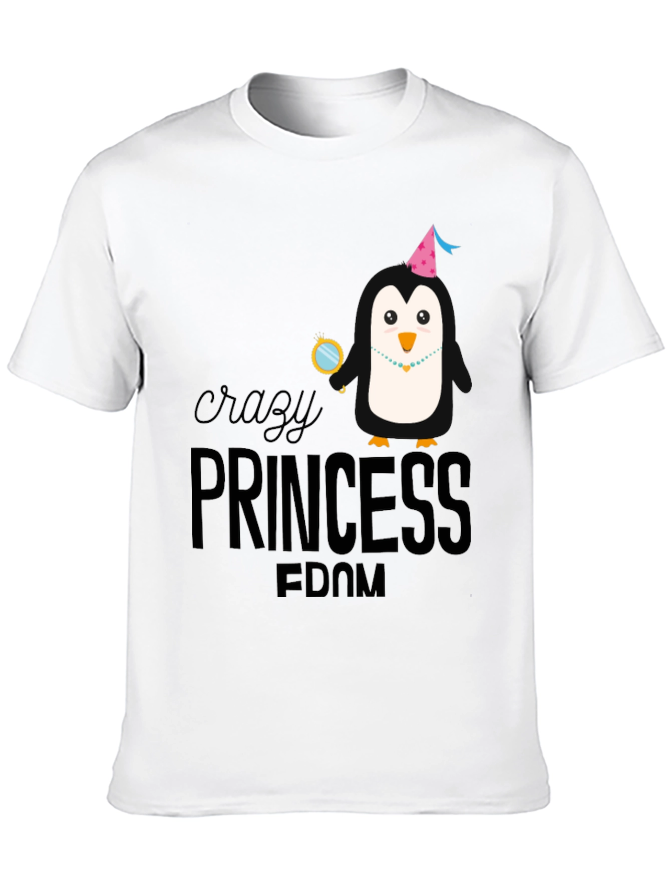 Crazy Princess Penguin Graphic T-Shirt