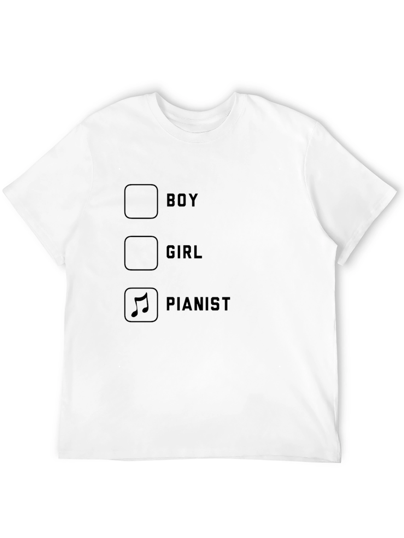 Pianist Checkbox Graphic Tee - Music Lover T-Shirt