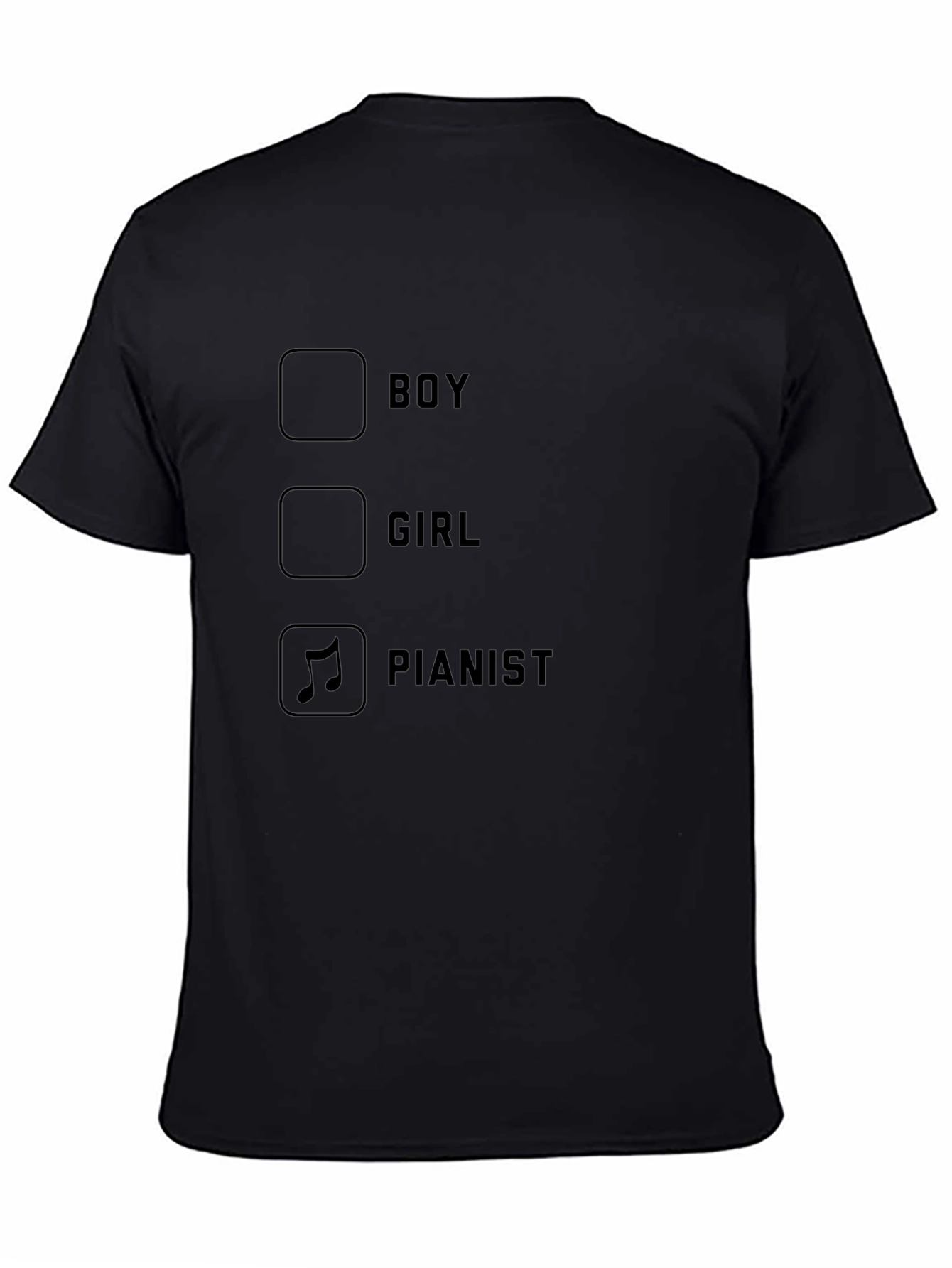 Pianist Checkbox Graphic Tee - Music Lover T-Shirt