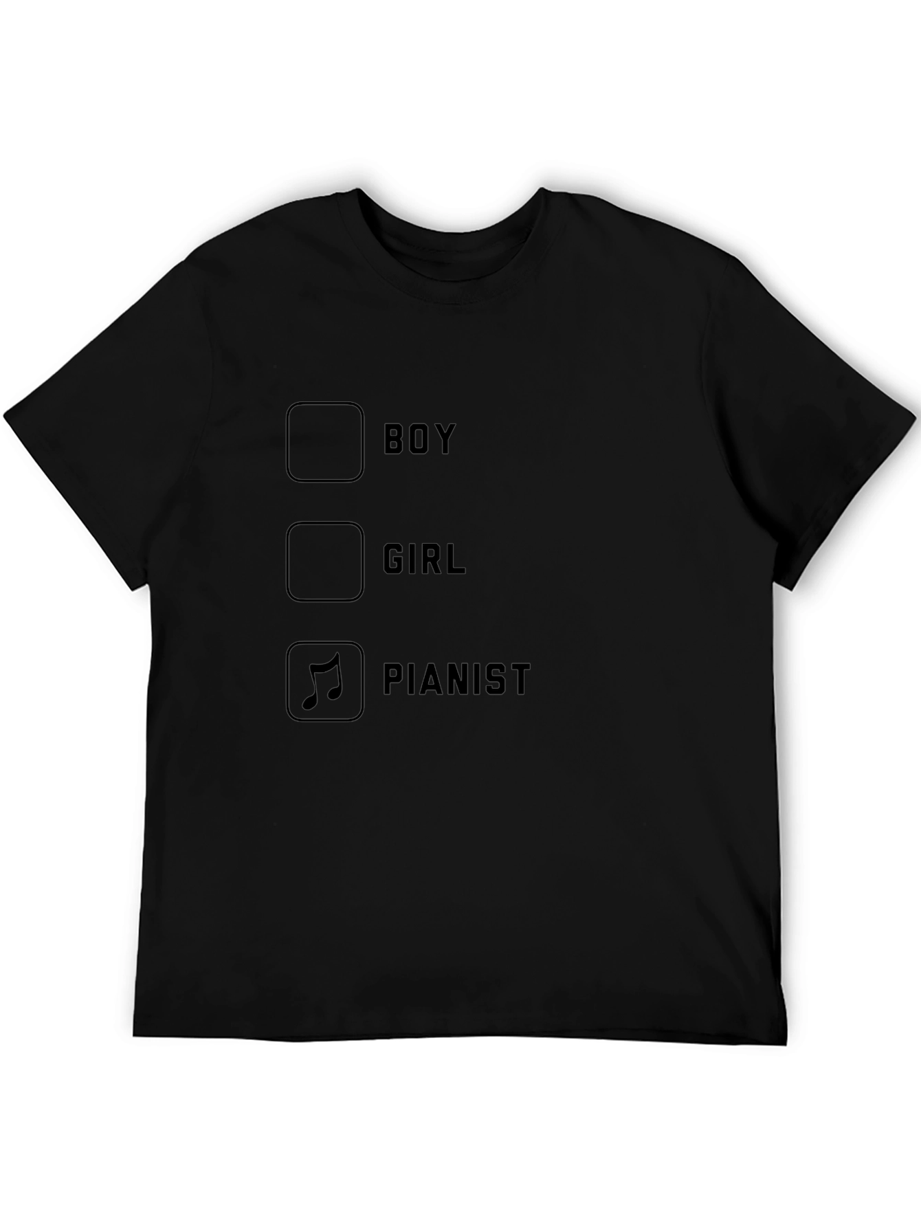 Pianist Checkbox Graphic Tee - Music Lover T-Shirt
