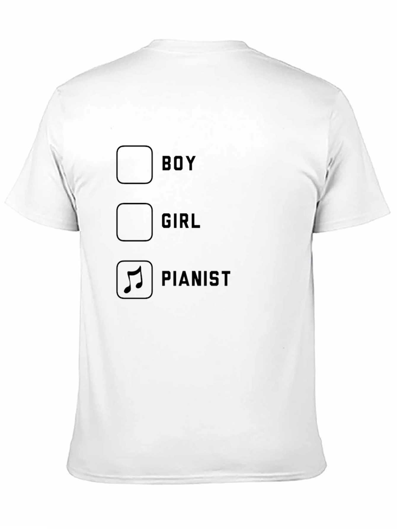 Pianist Checkbox Graphic Tee - Music Lover T-Shirt