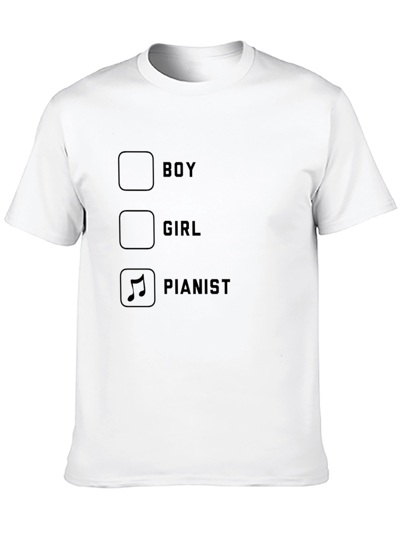 Pianist Checkbox Graphic Tee - Music Lover T-Shirt