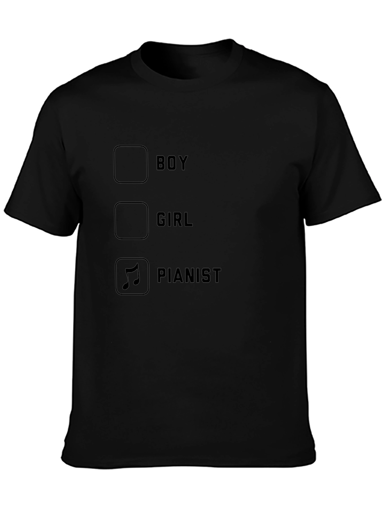 Pianist Checkbox Graphic Tee - Music Lover T-Shirt