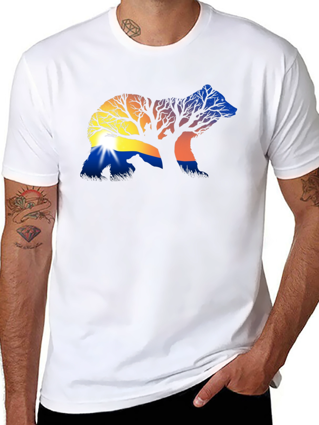 Nature Bear Silhouette Graphic Tee