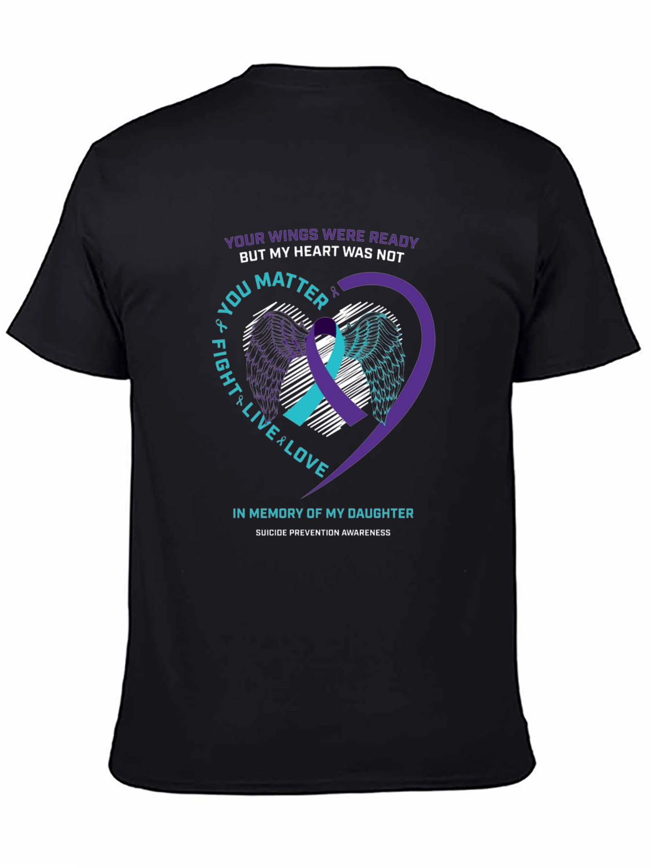 Suicide Awareness T-Shirt - Wings & Heart