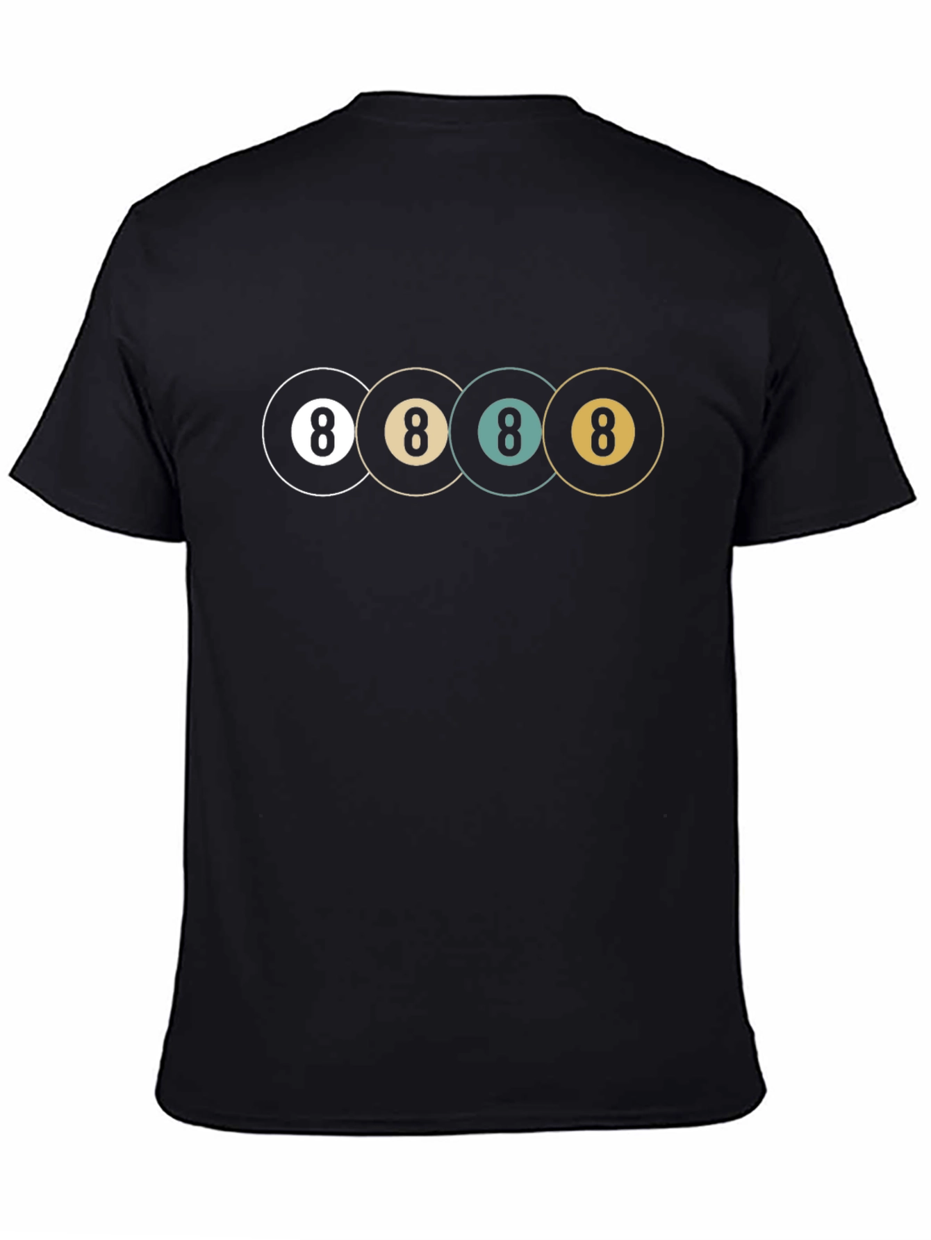 Cool Retro 8 Ball Graphic Tee - Black