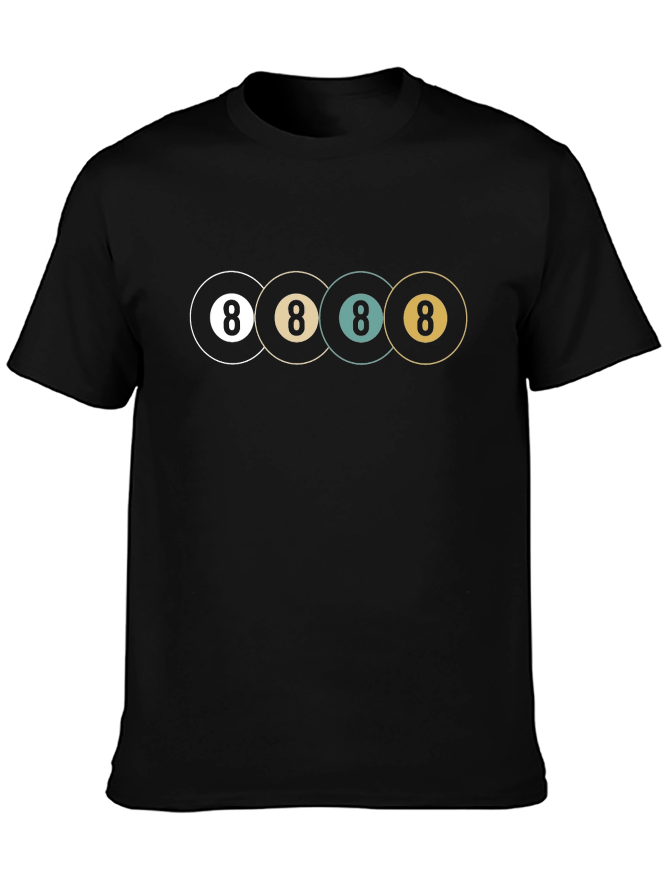Cool Retro 8 Ball Graphic Tee - Black