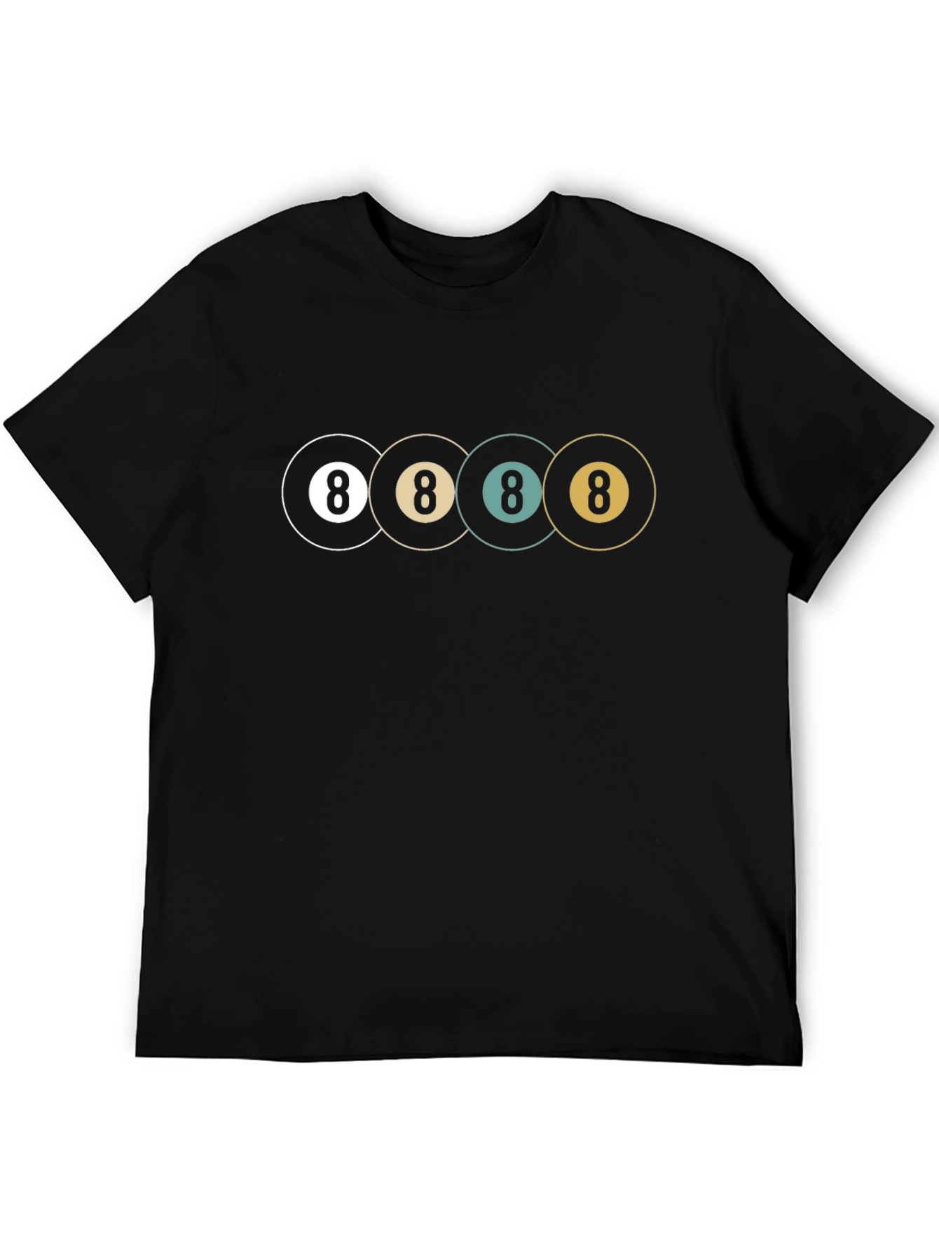 Cool Retro 8 Ball Graphic Tee - Black