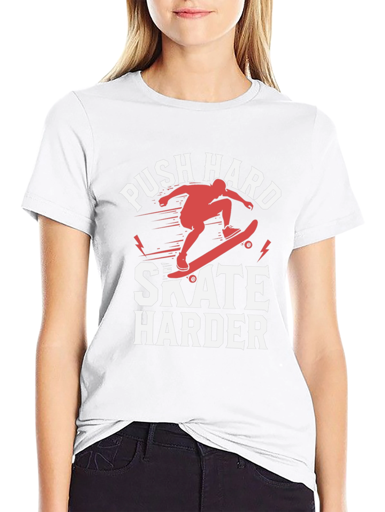 Push Hard Skate Harder Graphic T-Shirt