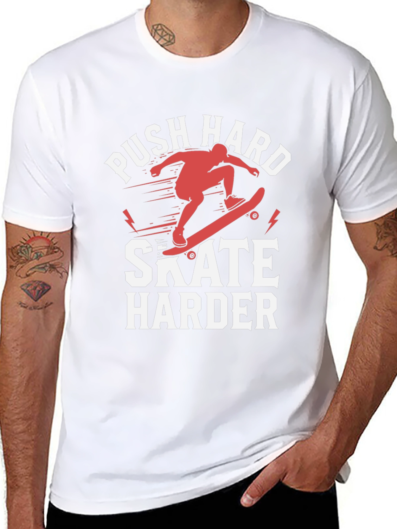 Push Hard Skate Harder Graphic T-Shirt