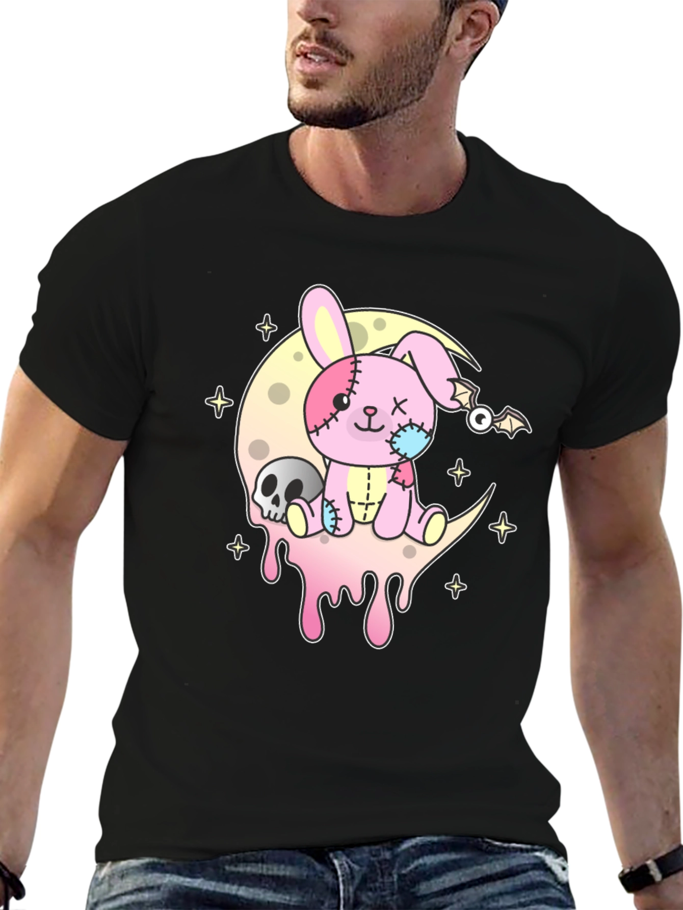 Pastel Goth Creepy Cute Bunny Moon T-Shirt