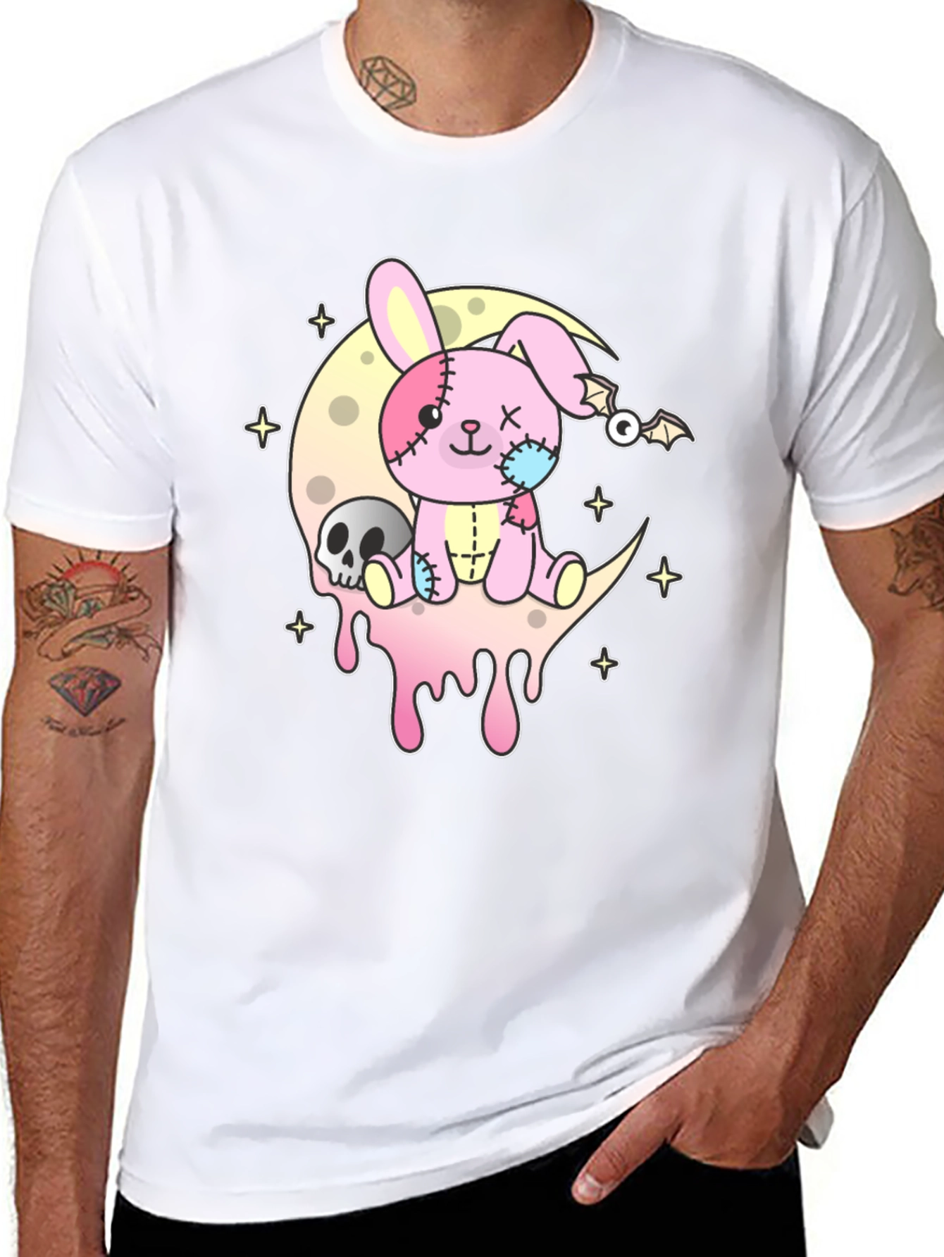 Pastel Goth Creepy Cute Bunny Moon T-Shirt