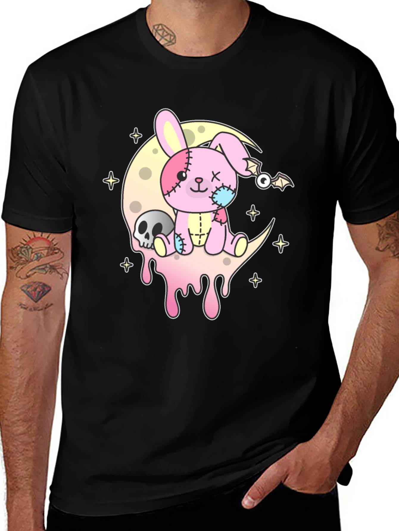 Pastel Goth Creepy Cute Bunny Moon T-Shirt