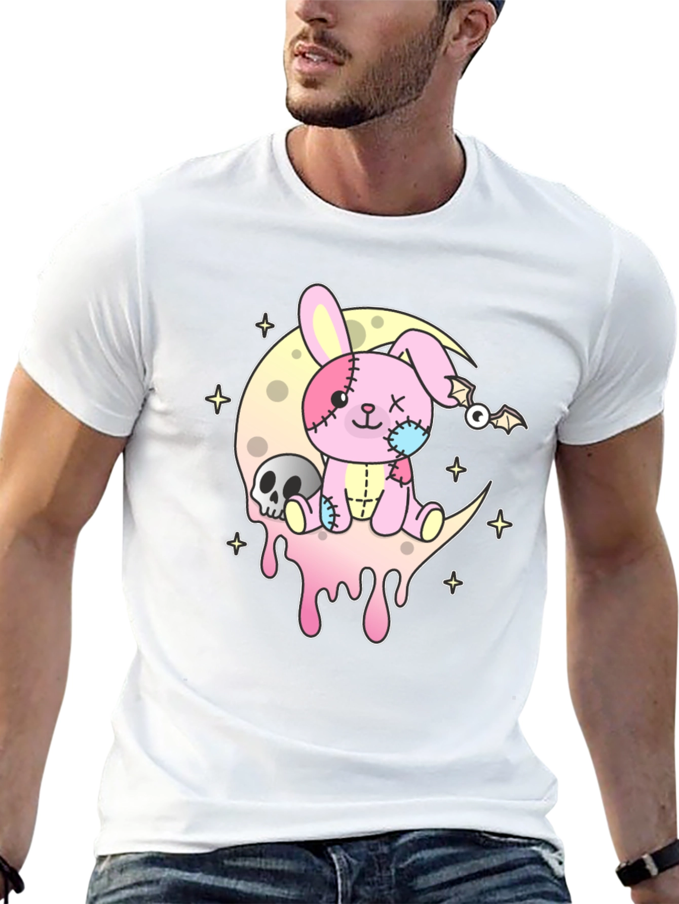 Pastel Goth Creepy Cute Bunny Moon T-Shirt