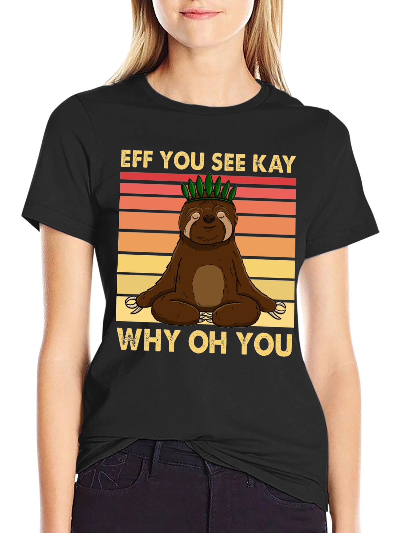 Funny Sloth Yoga T-Shirt - Eff You See Kay