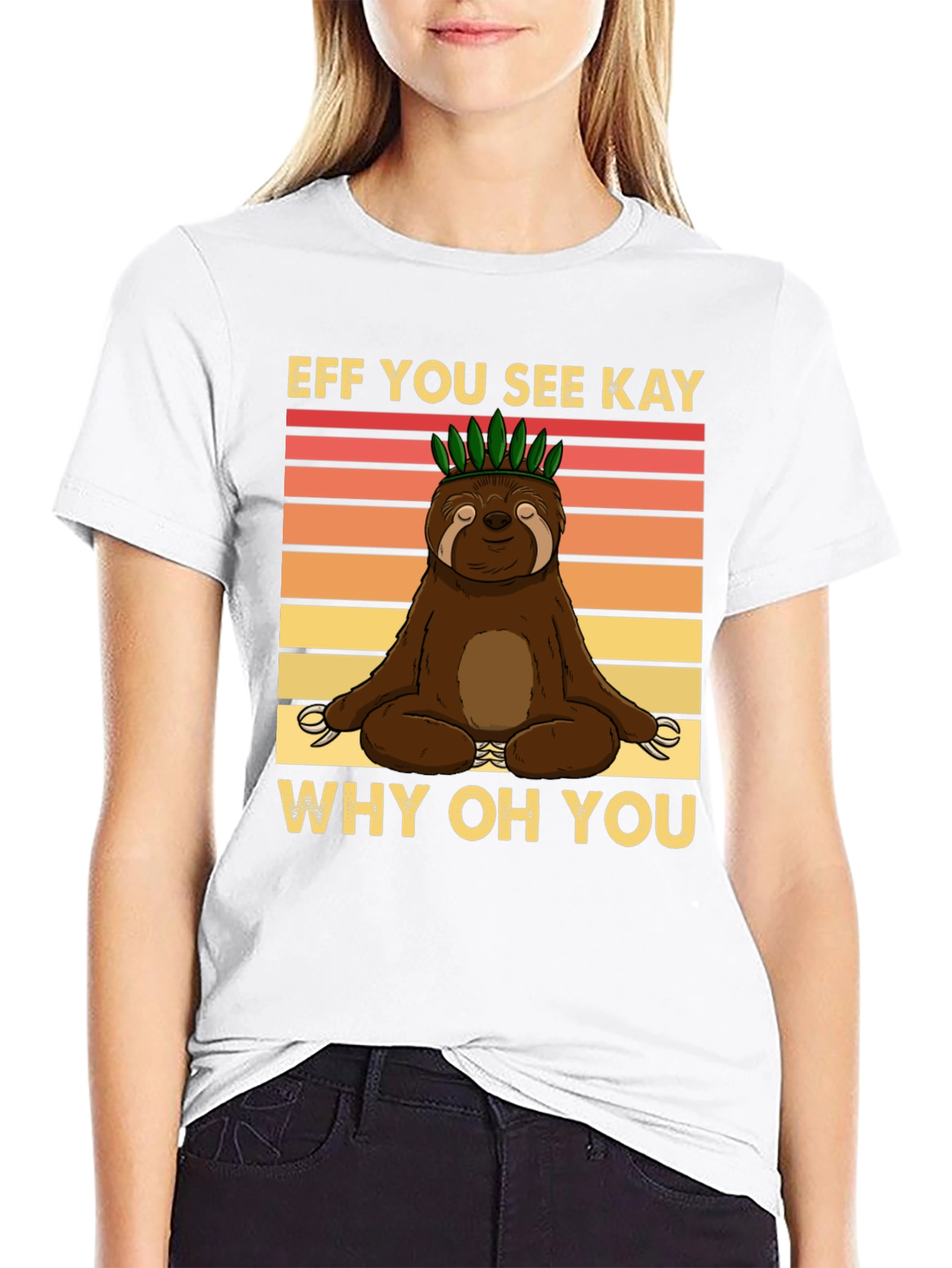 Funny Sloth Yoga T-Shirt - Eff You See Kay