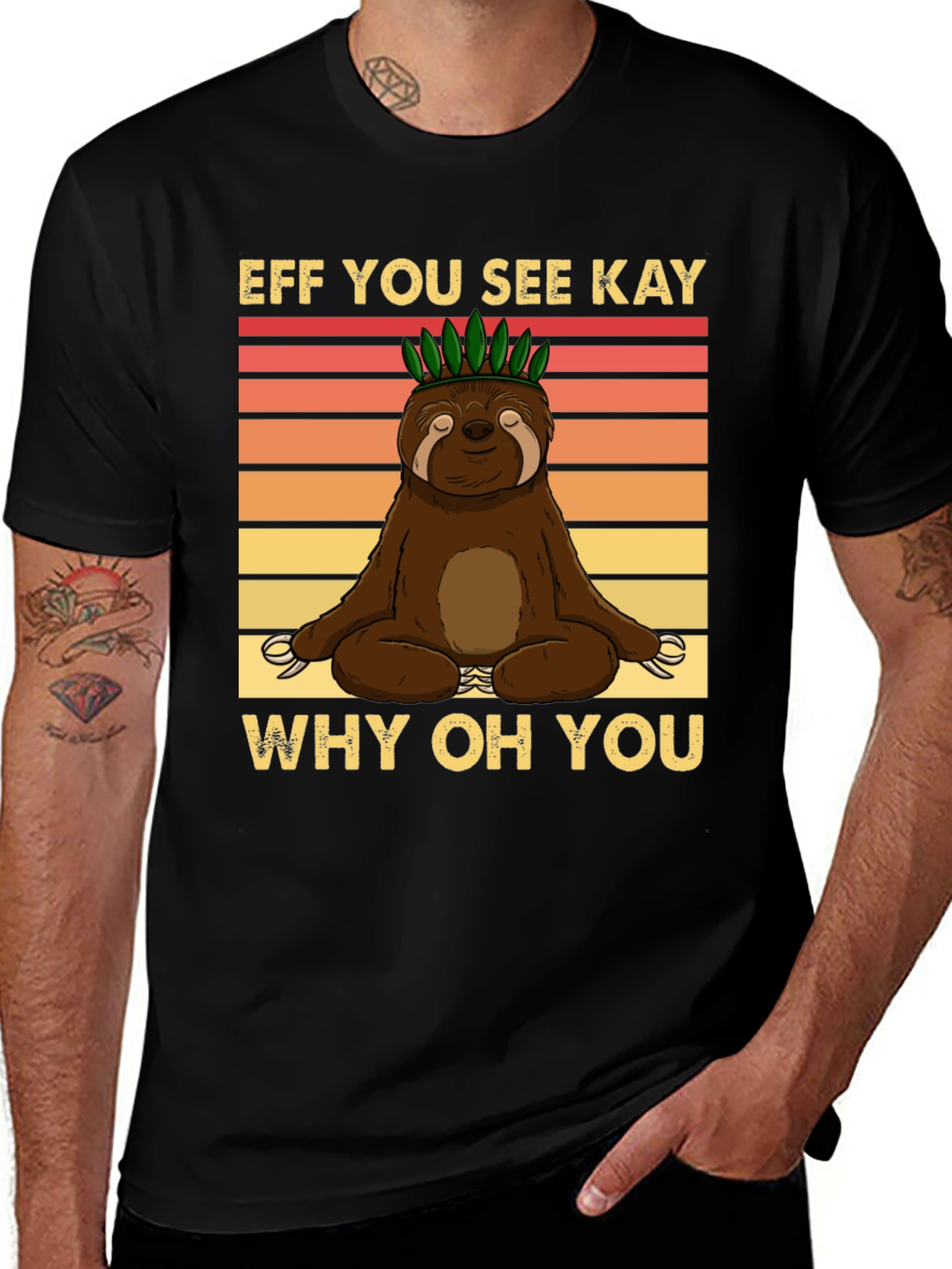 Funny Sloth Yoga T-Shirt - Eff You See Kay