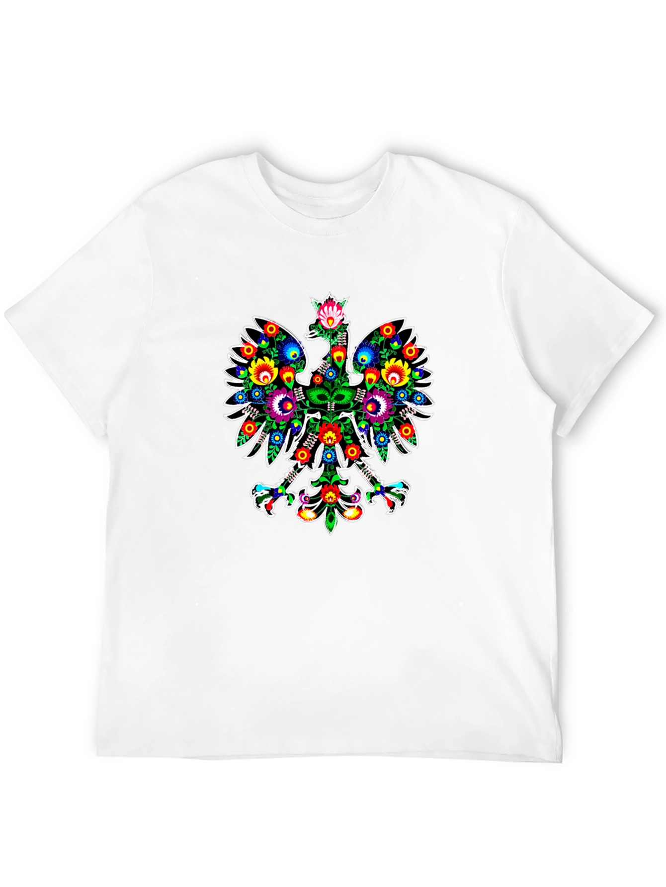 Polish Folk Art Eagle Graphic Black T-Shirt