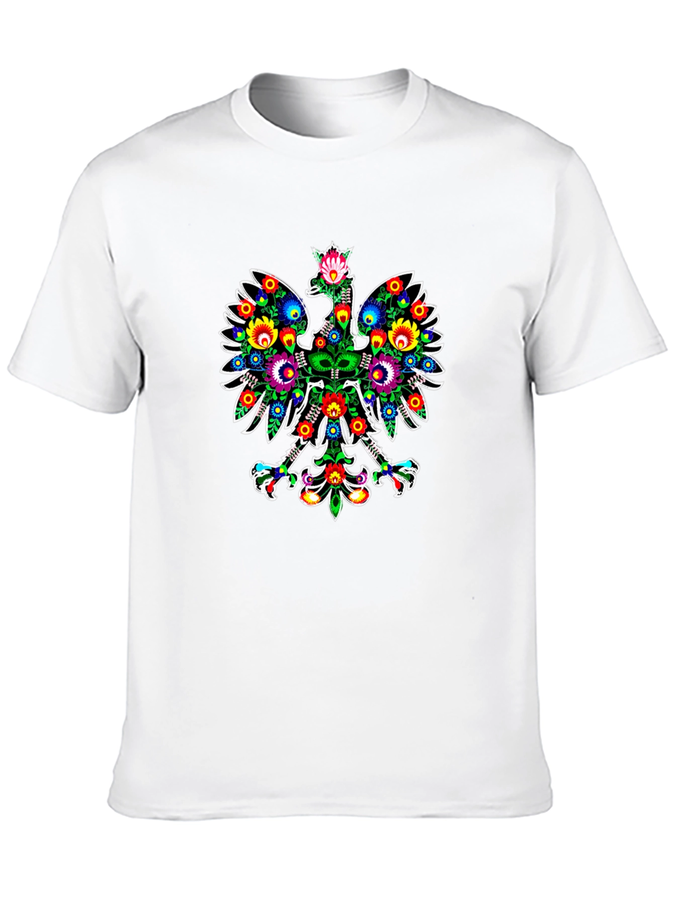 Polish Folk Art Eagle Graphic Black T-Shirt