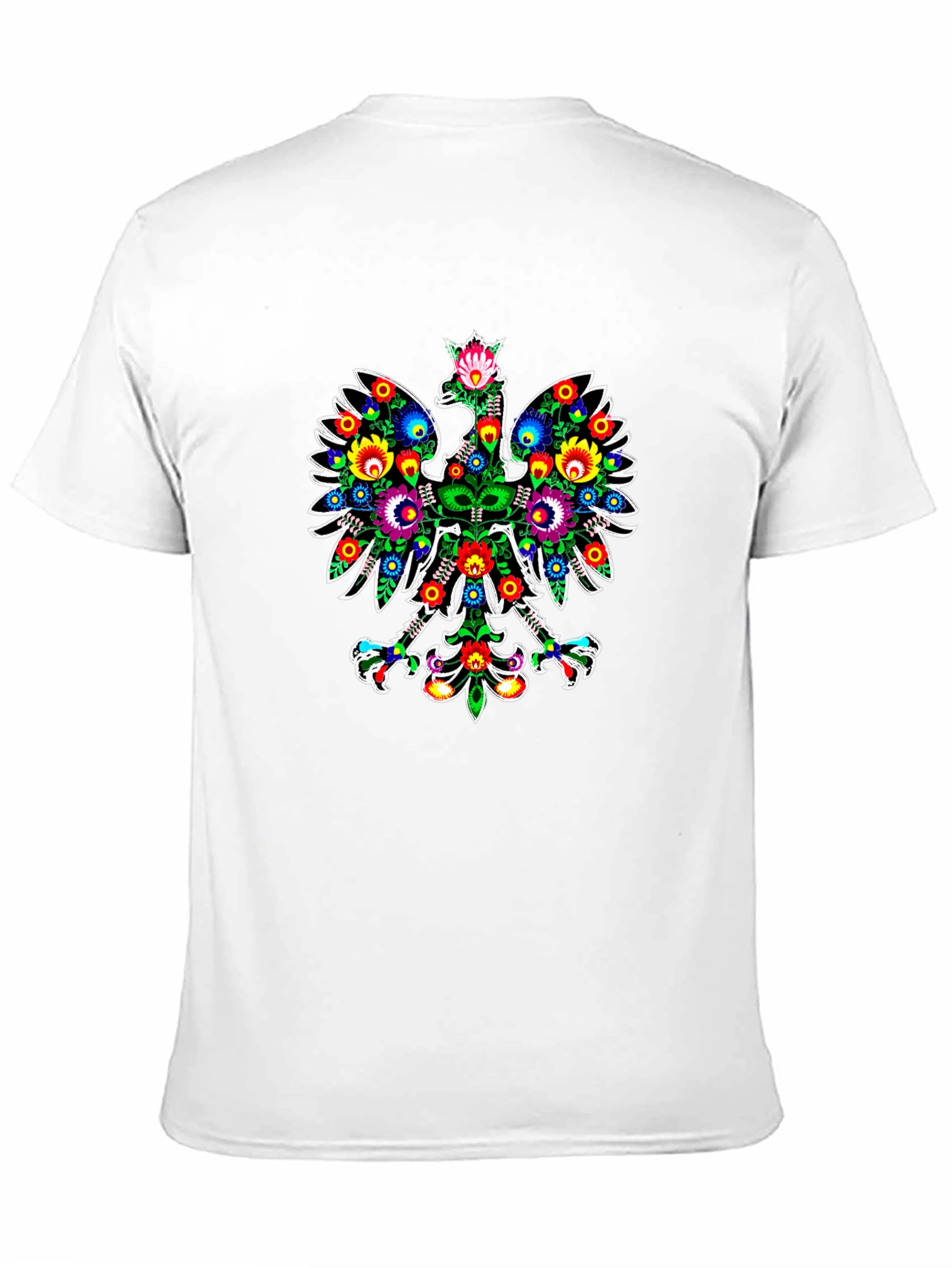 Polish Folk Art Eagle Graphic Black T-Shirt