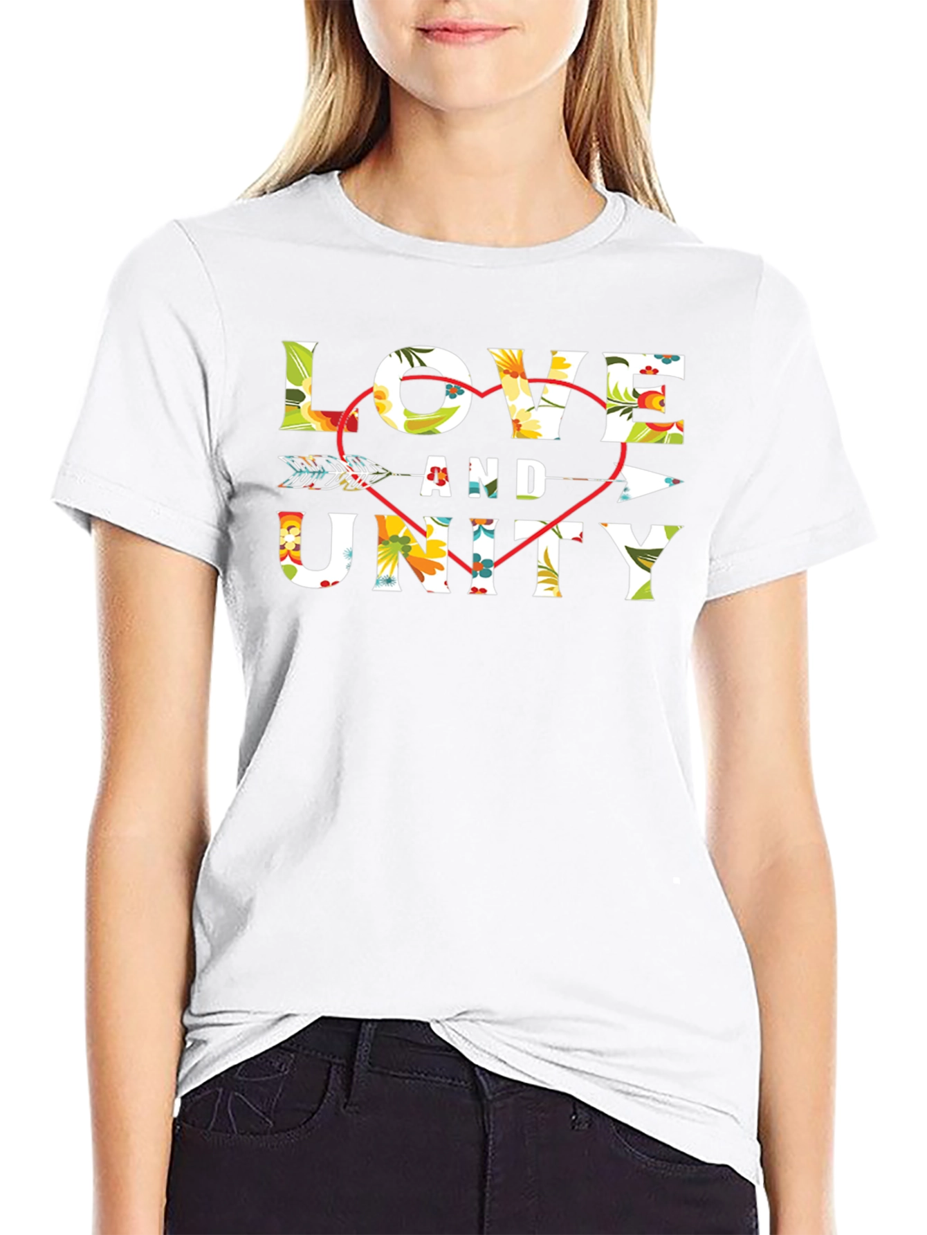 Love and Unity Floral Arrow T-Shirt