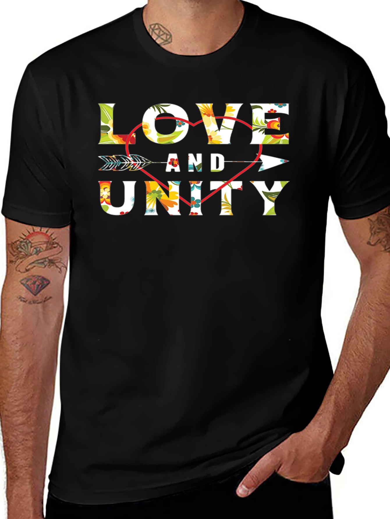 Love and Unity Floral Arrow T-Shirt