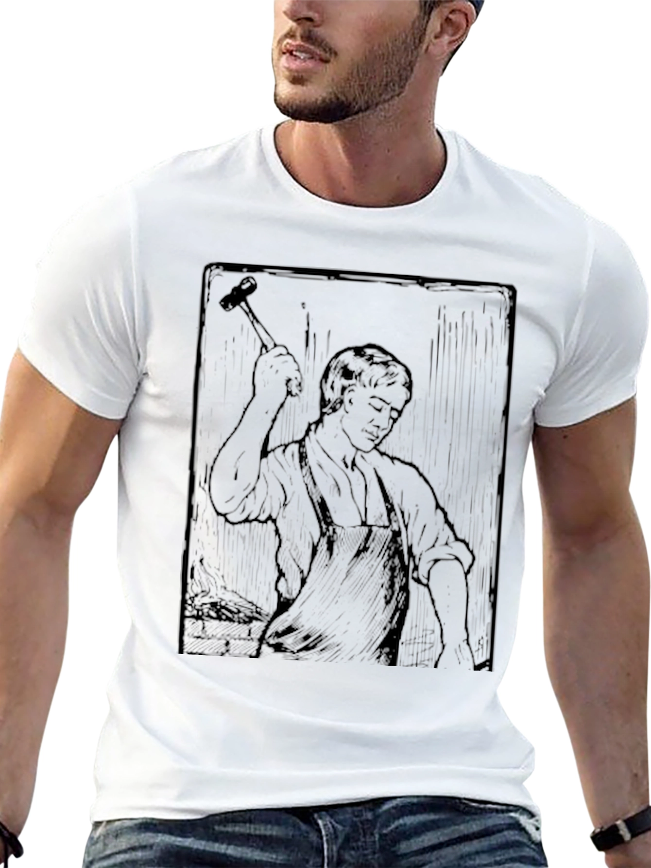 Blacksmith Graphic Print Crewneck T-Shirt