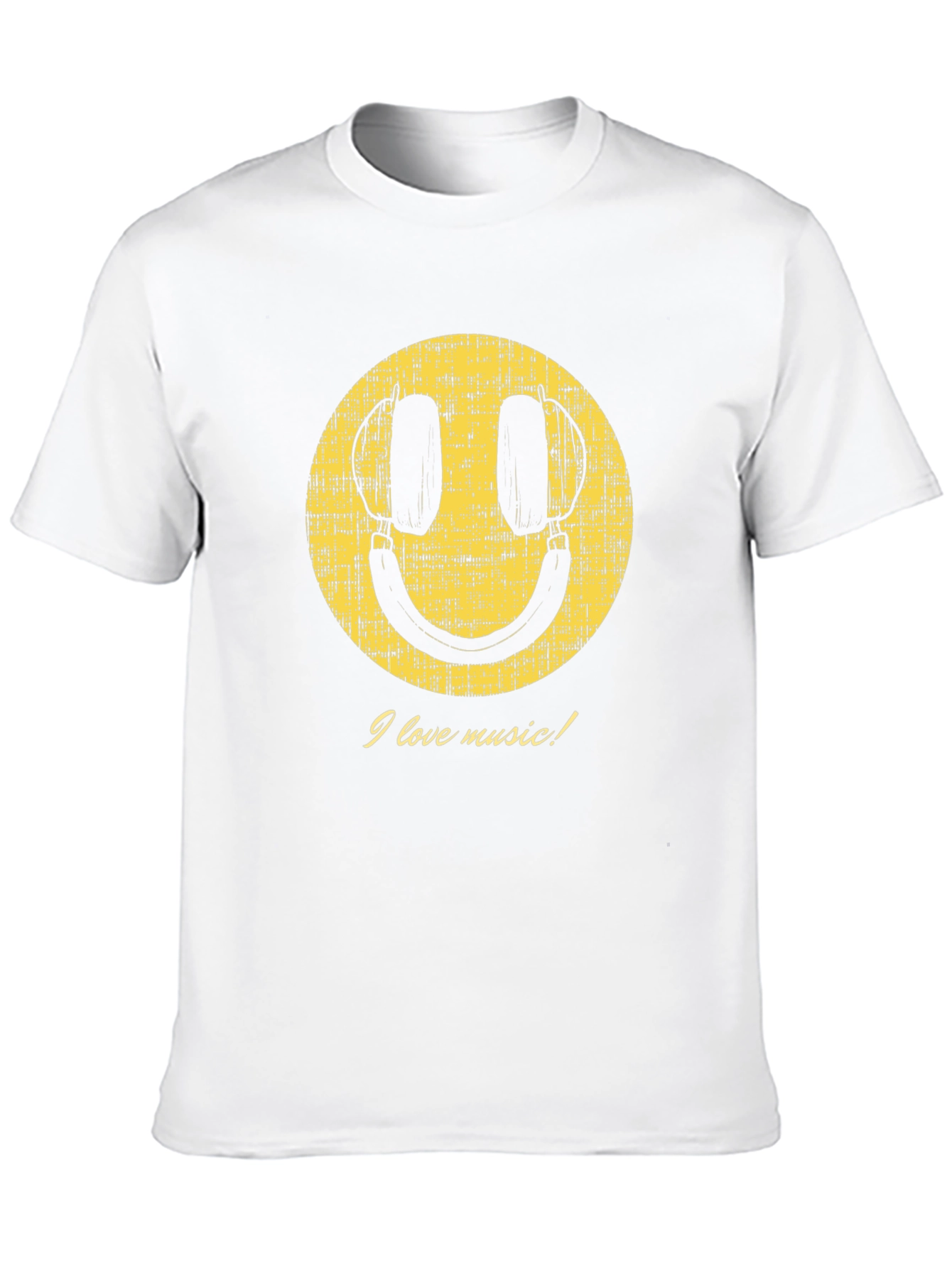Music Lover Smiley Face Graphic T-Shirt