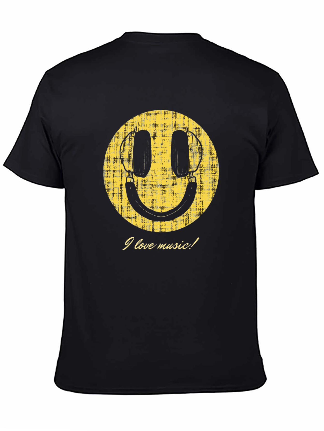 Music Lover Smiley Face Graphic T-Shirt