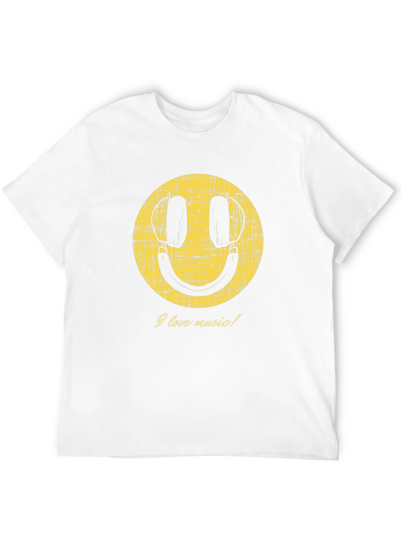 Music Lover Smiley Face Graphic T-Shirt