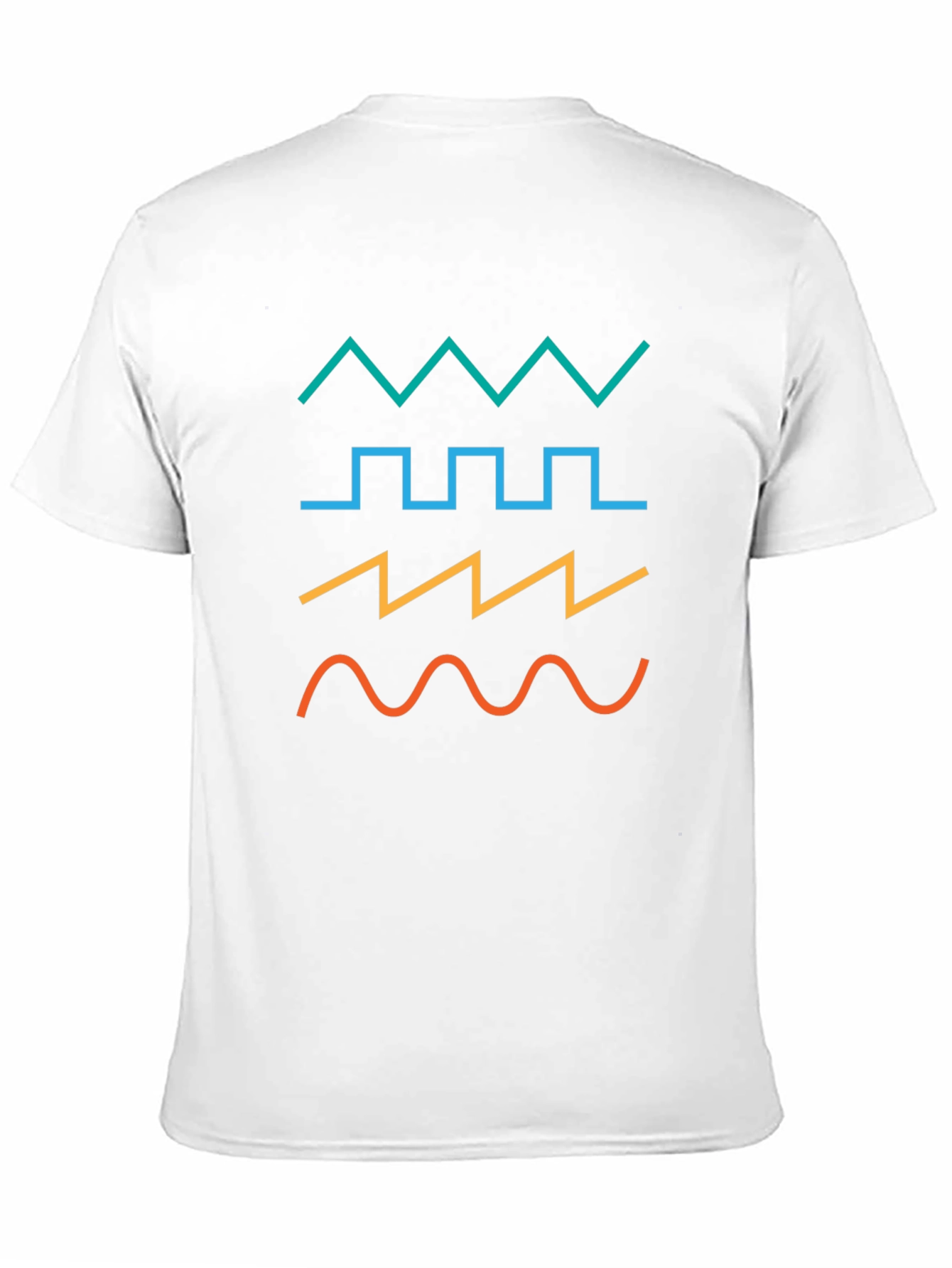 Geometric Waveform Graphic T-Shirt - Black