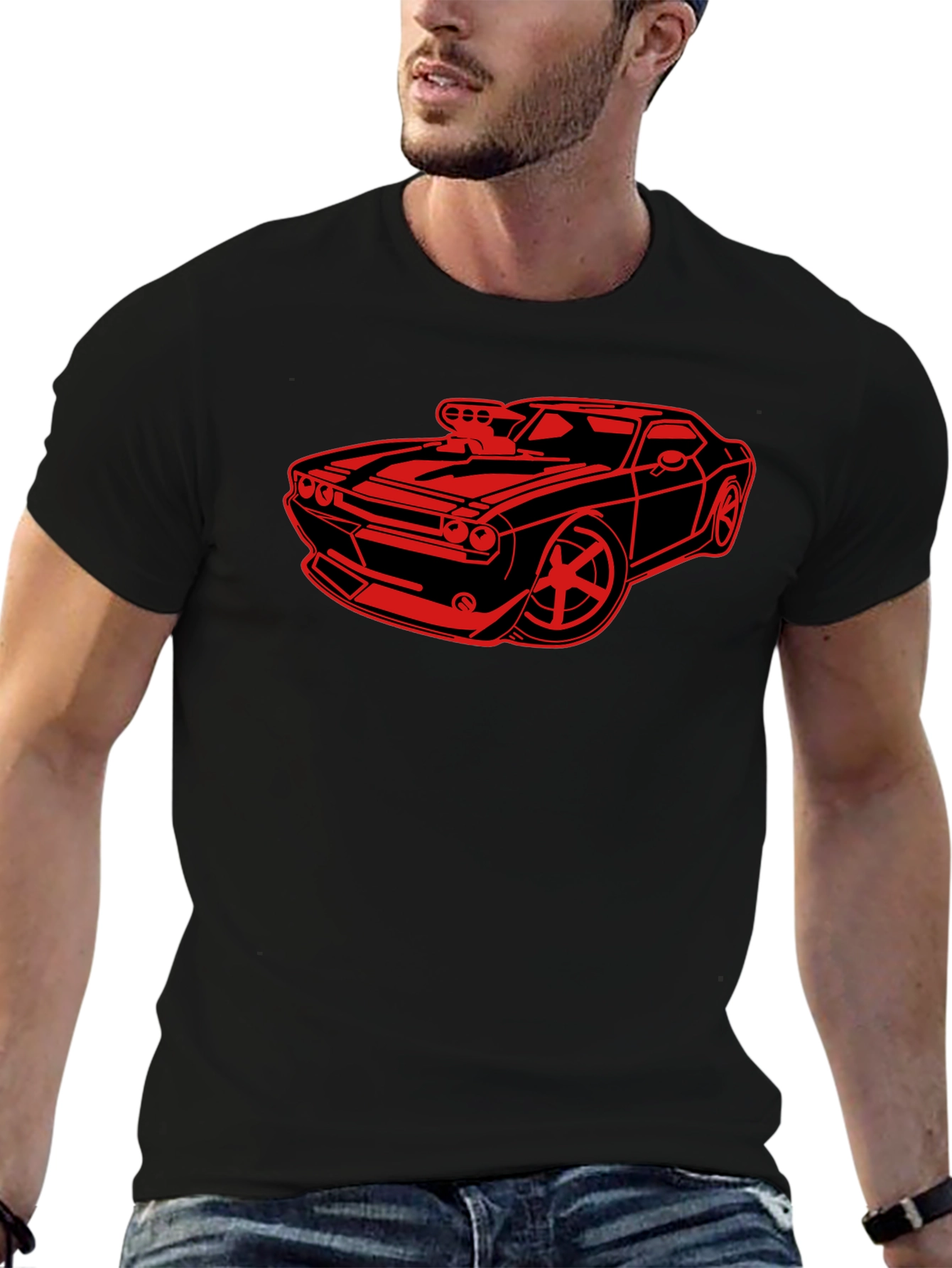 Car Graphic Black T-Shirt