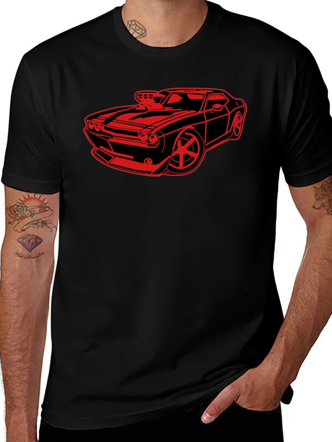 Car Graphic Black T-Shirt