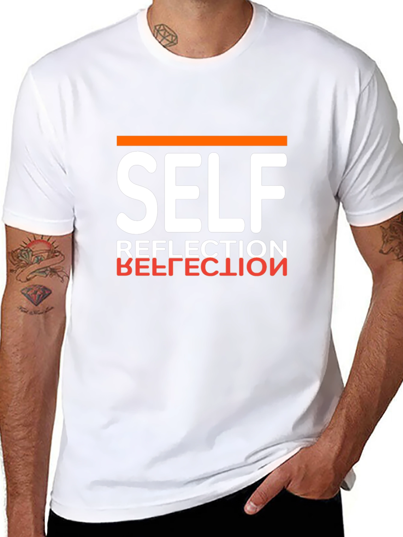 Self Reflection Graphic Tee - Mens Black T-Shirt