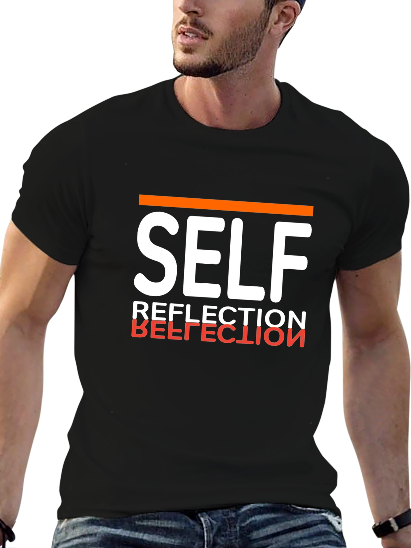 Self Reflection Graphic Tee - Mens Black T-Shirt