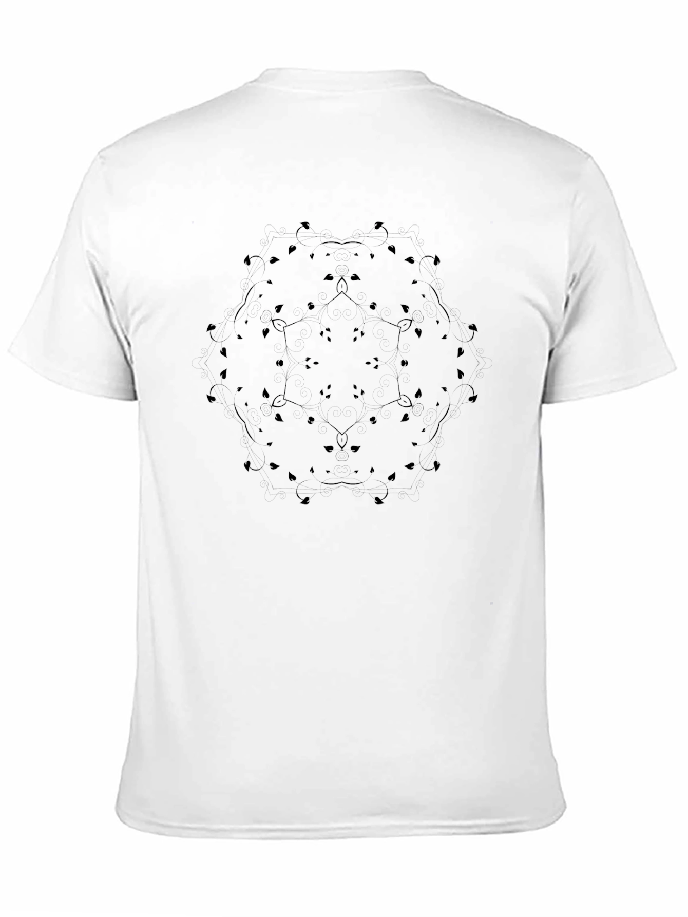 Modern Black Tee with Geometric Mandala Design